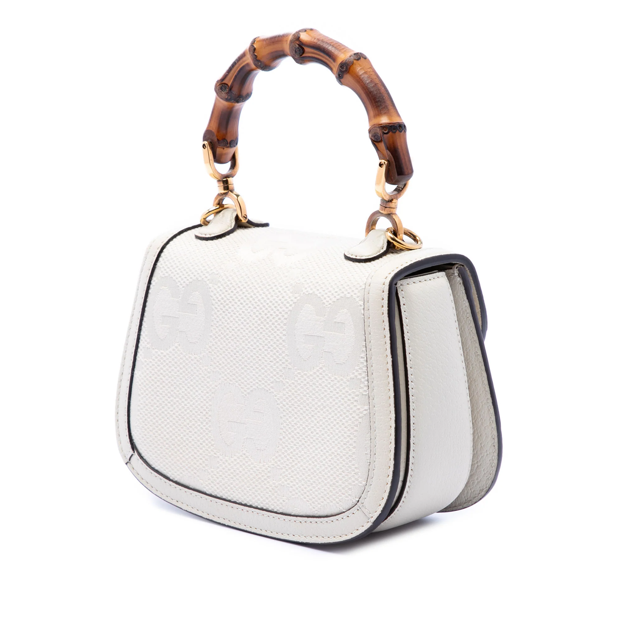 Bamboo 1947 Top Handle Bag Jumbo GG Canvas Mini - Image 2