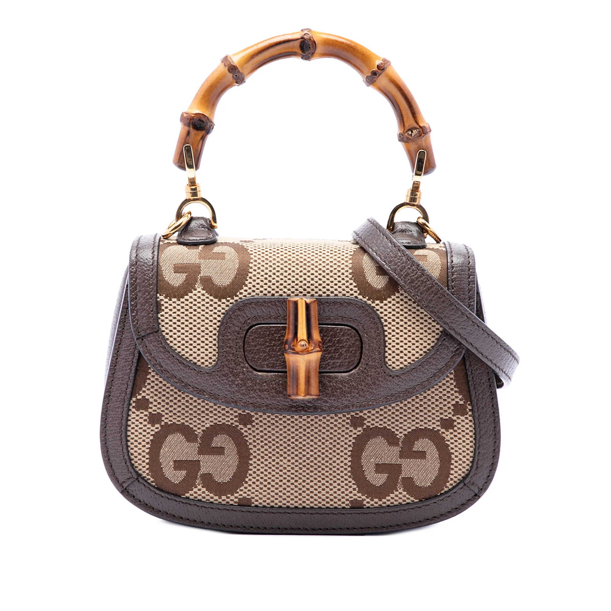 Bamboo 1947 Top Handle Bag Jumbo GG Canvas Mini