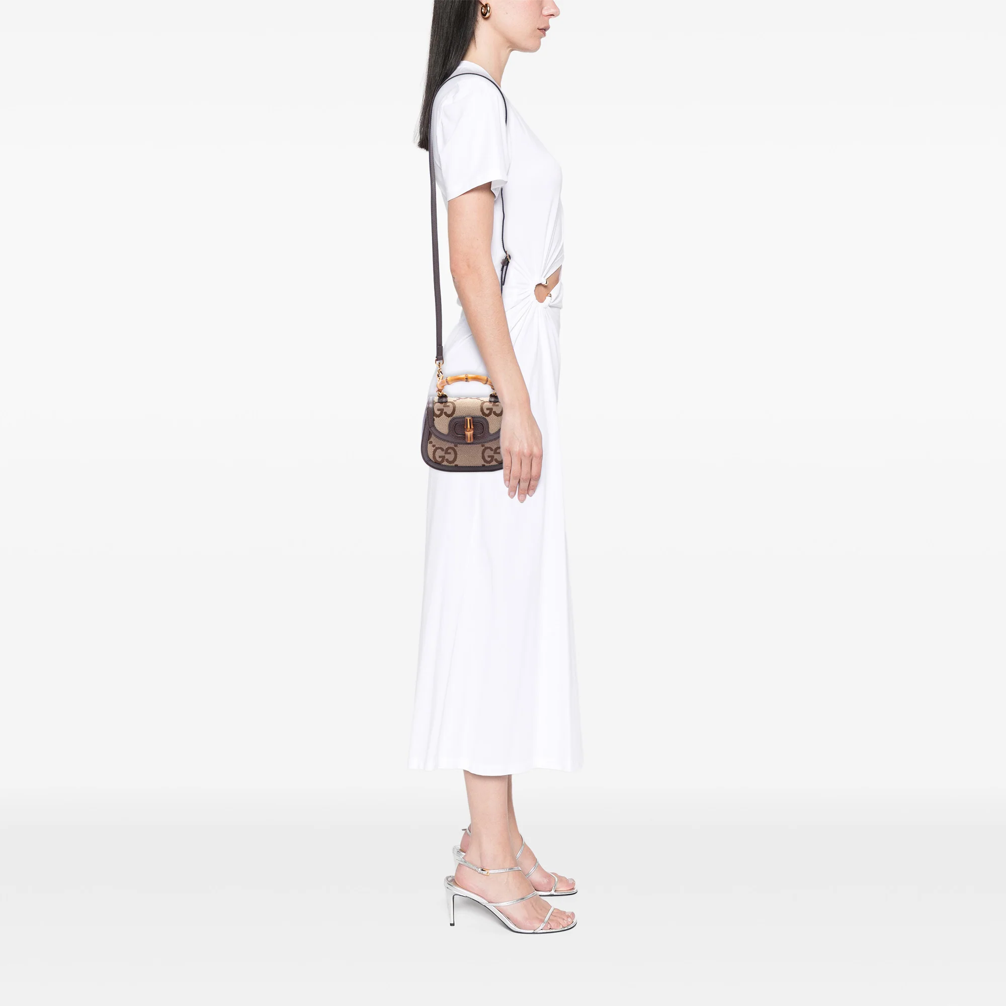 Bamboo 1947 Top Handle Bag Jumbo GG Canvas Mini - Image 6