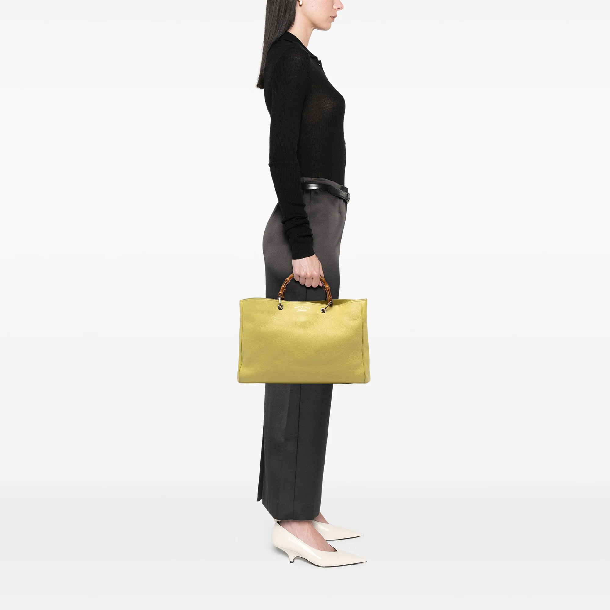 Bamboo Shopper Tote Leather Large - Image 7