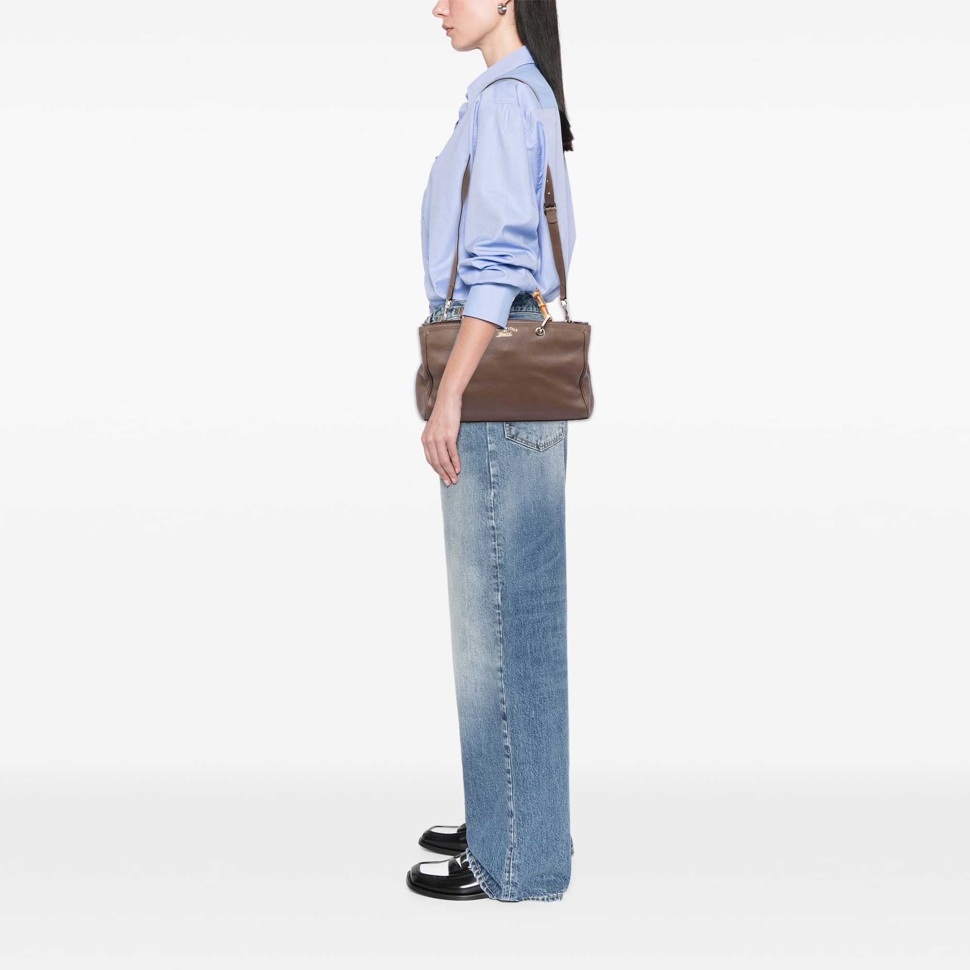 Bamboo Shopper Tote Leather Medium - Image 8