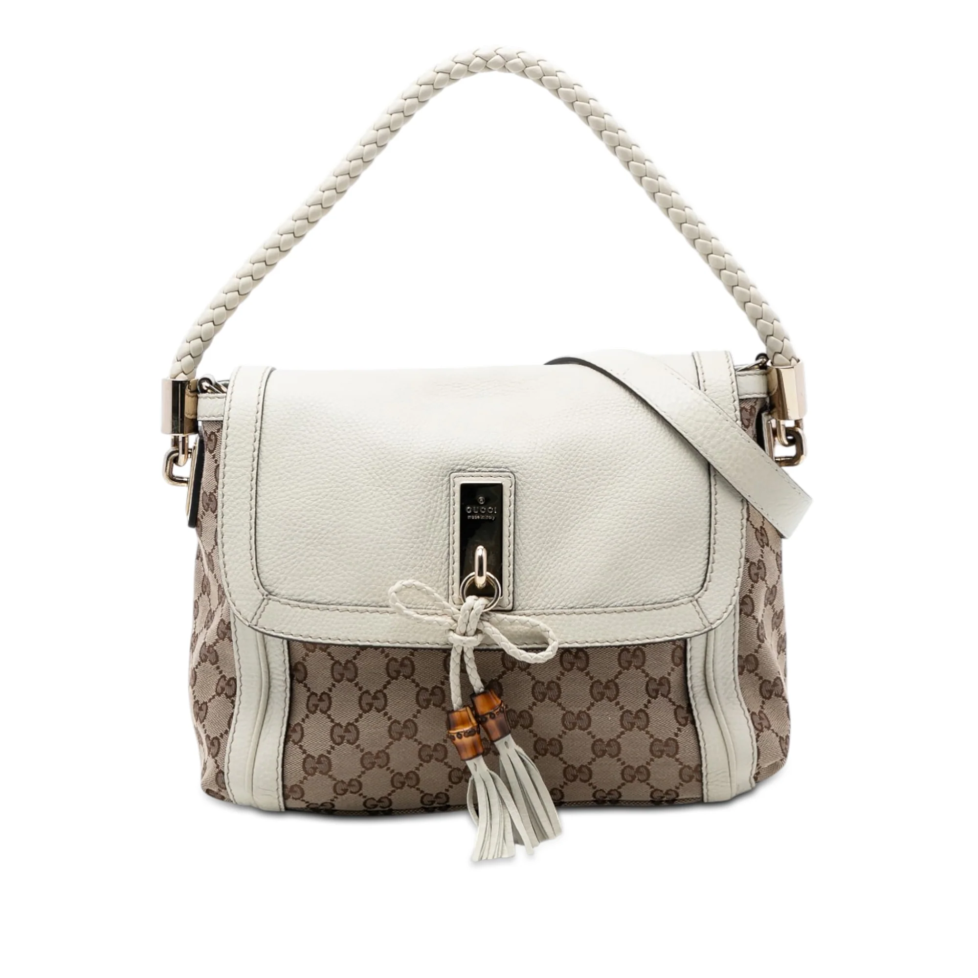 Bella Flap Shoulder Bag GG Canvas with Leather Medium