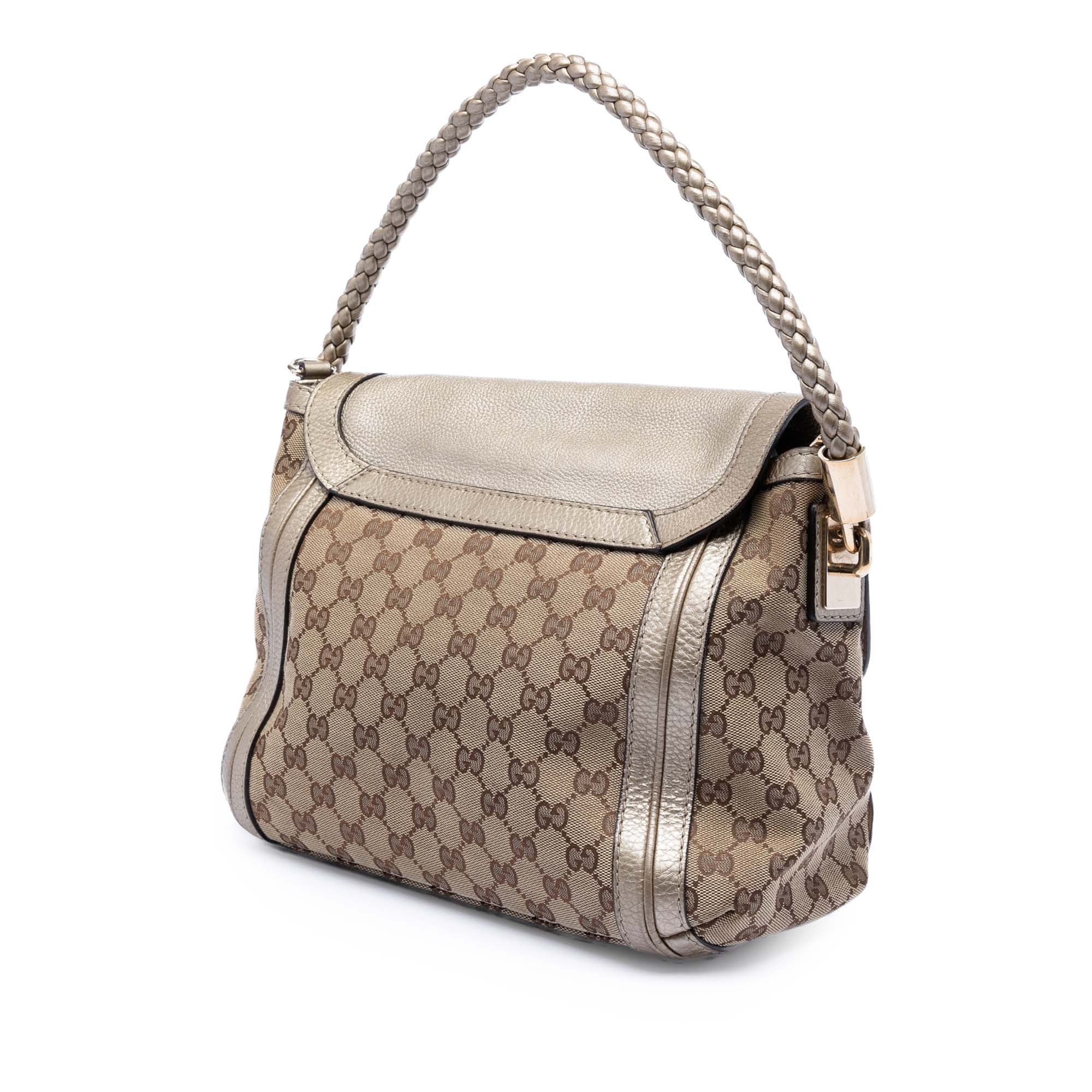 Bella Flap Shoulder Bag GG Canvas with Leather Medium - Image 2