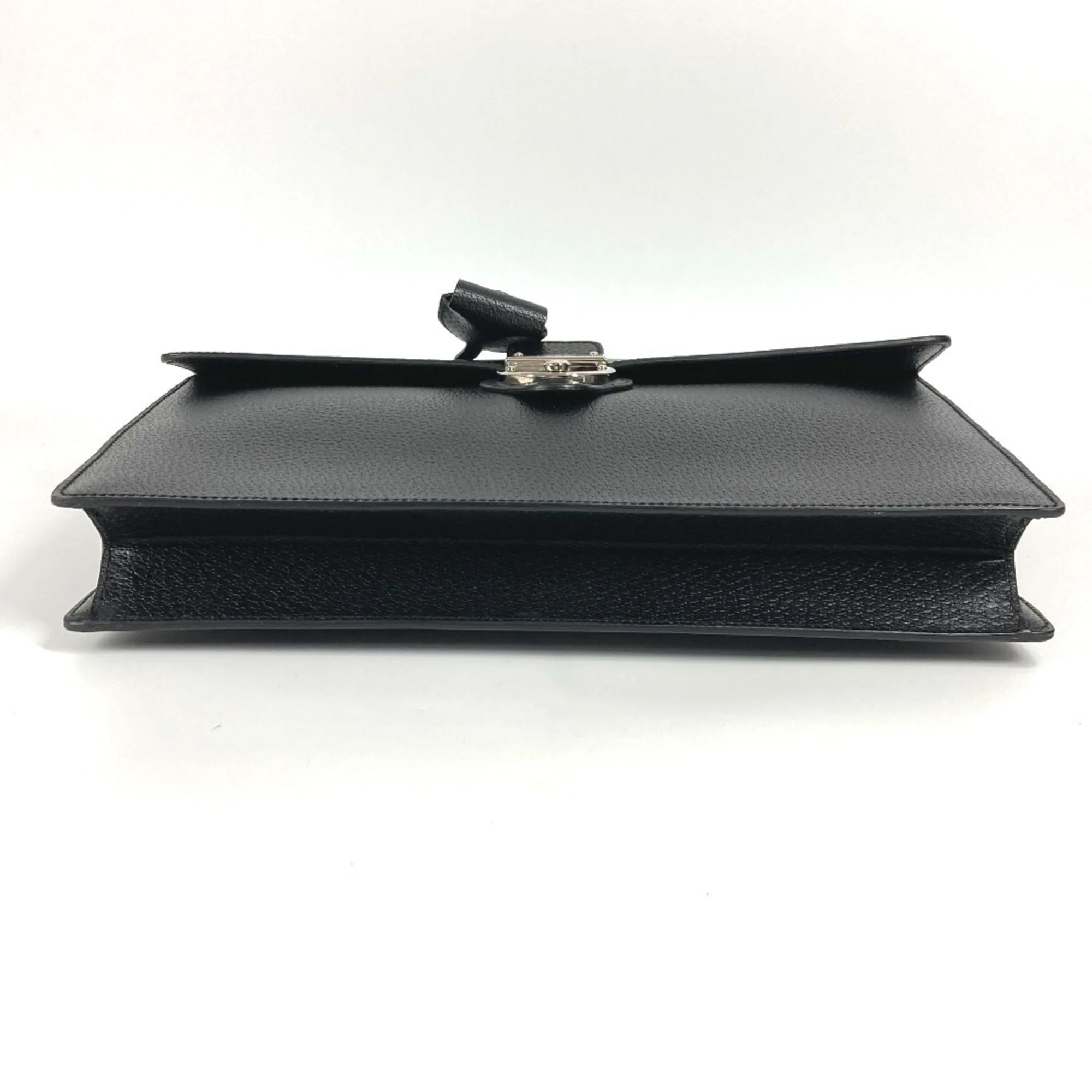 Buckle Flap Briefcase Leather Medium - Image 5
