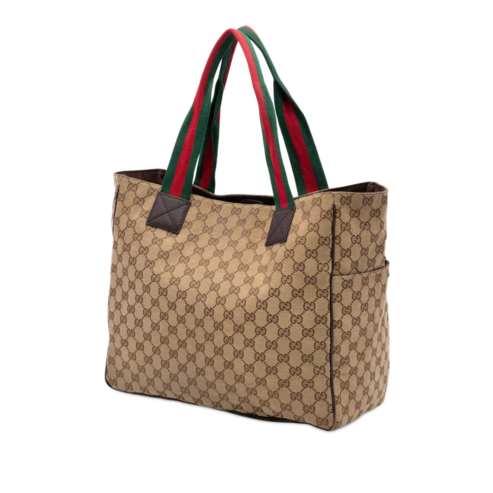 Double Pocket Web Handle Tote GG Canvas Medium - Image 2