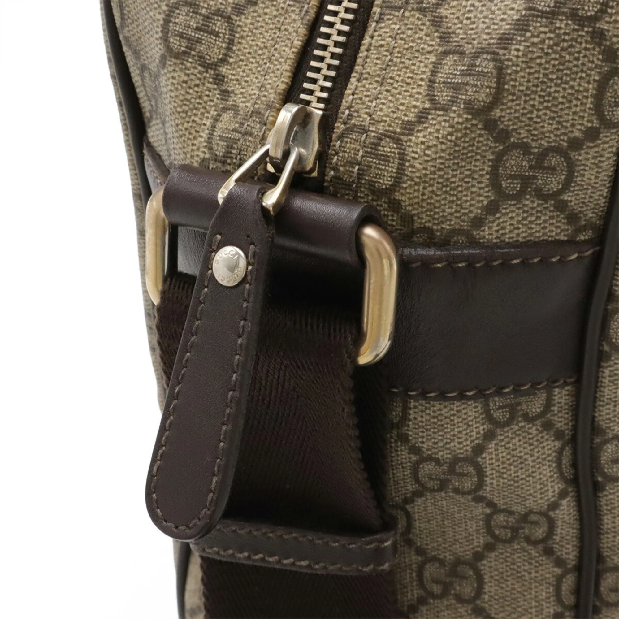 Front Zip Camera Bag GG Coated Canvas Large - Image 6