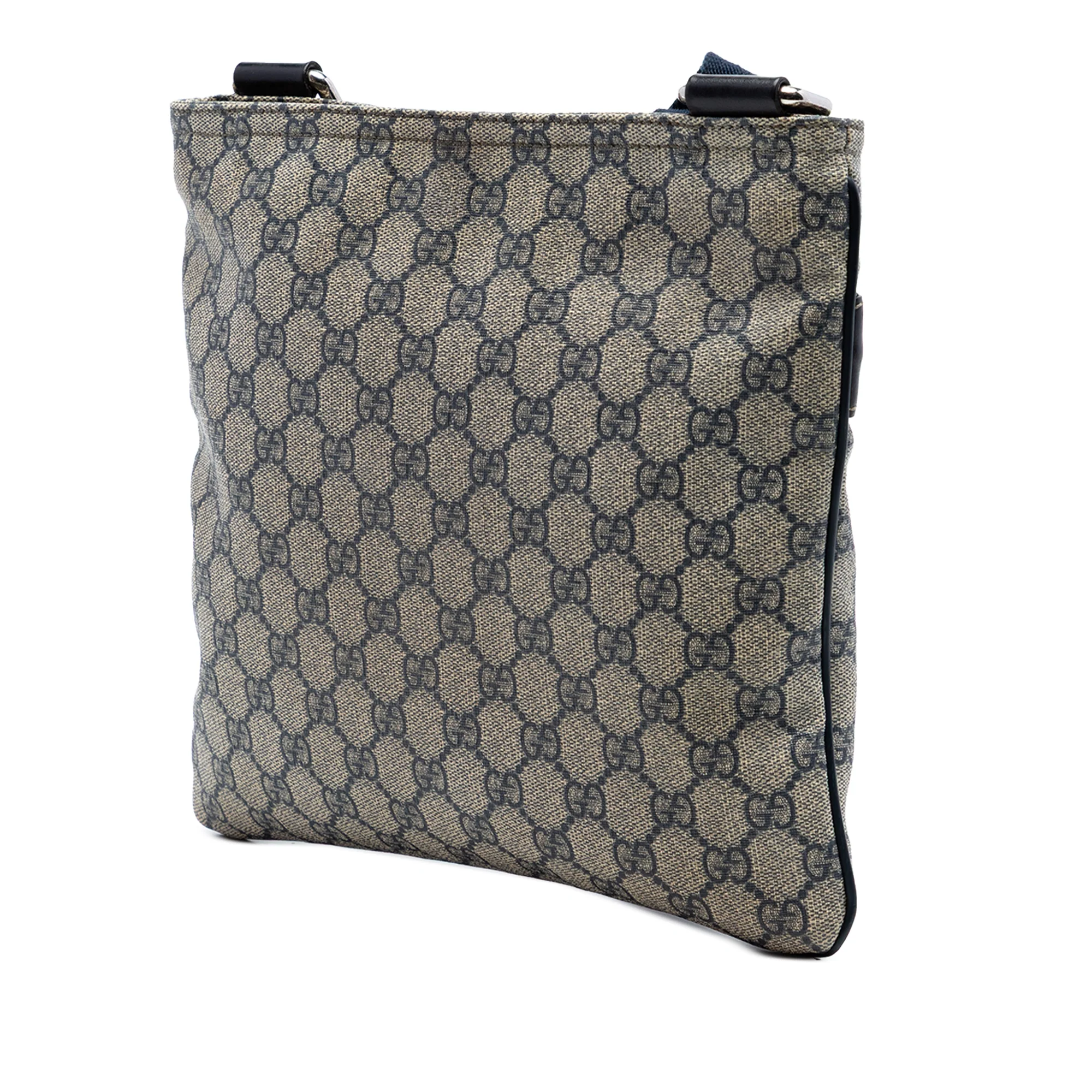 Front Zip Flat Messenger Bag GG Coated Canvas Medium - Image 2