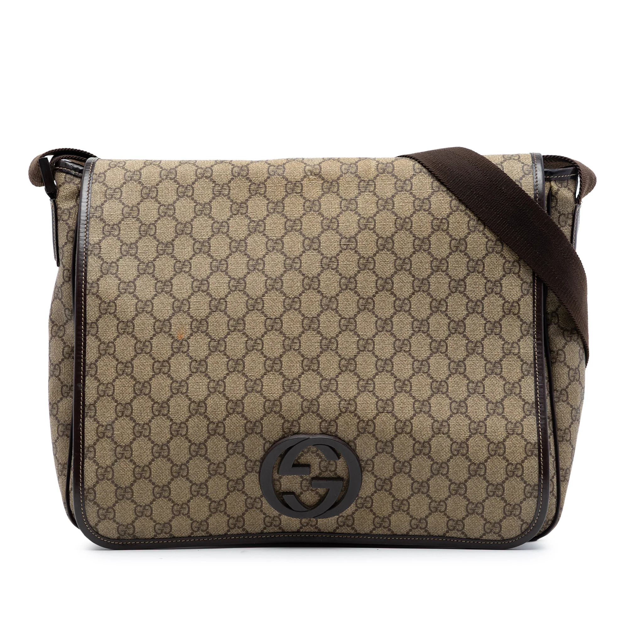 Interlocking G Messenger Bag GG Coated Canvas Large