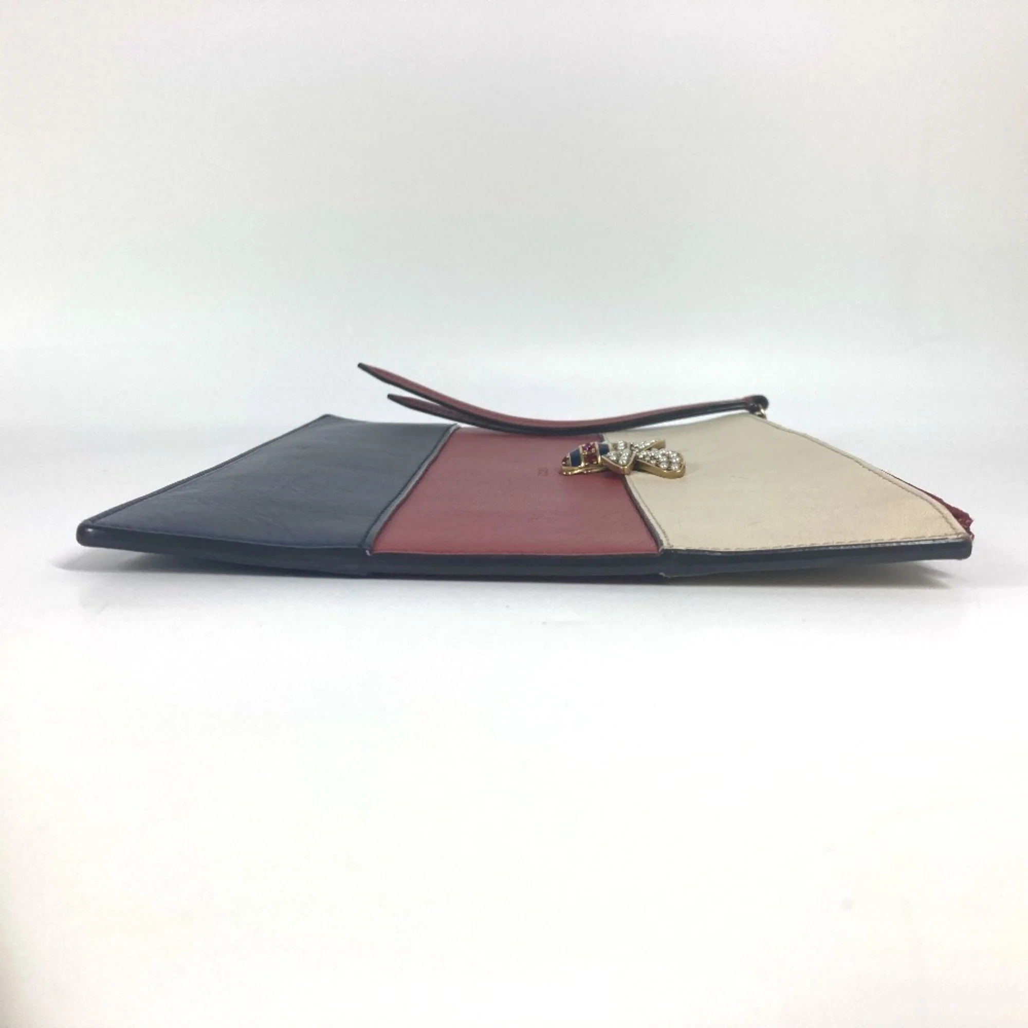 Queen Margaret Bee Zip Pouch Colorblock Leather - Image 4