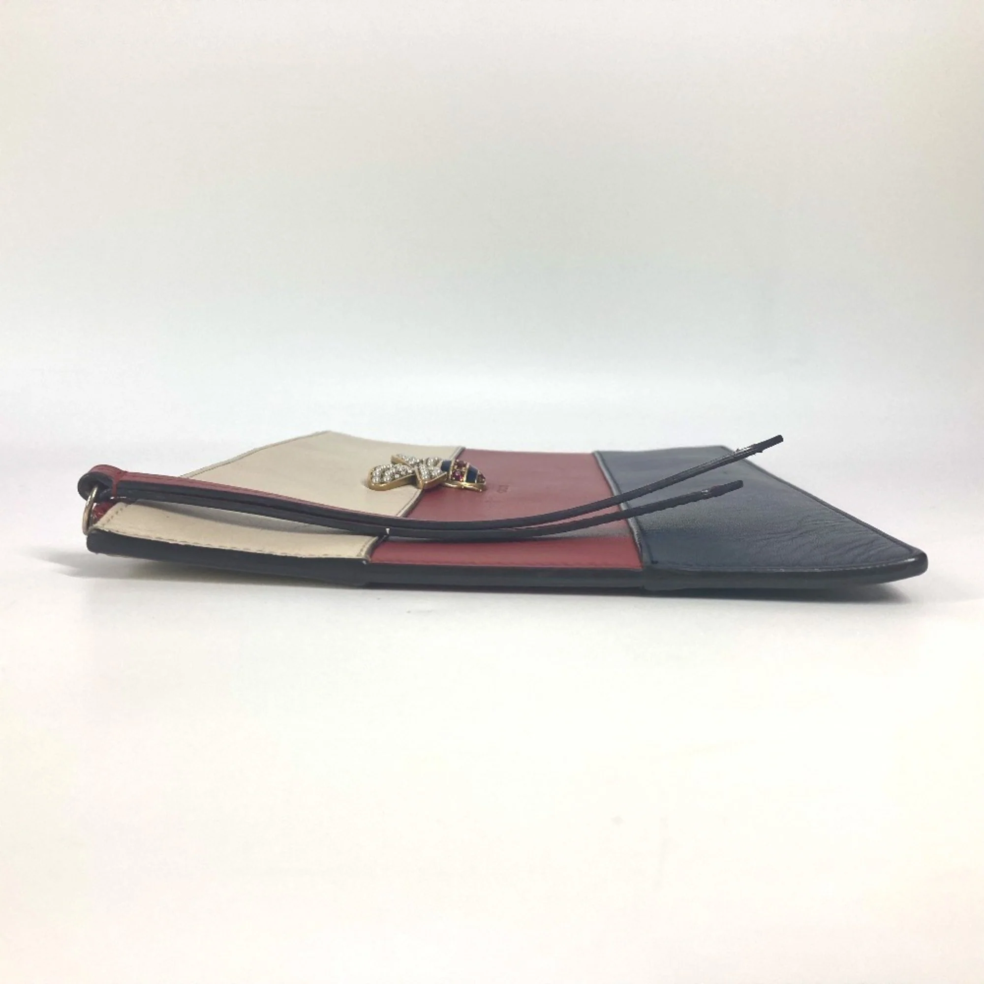 Queen Margaret Bee Zip Pouch Colorblock Leather - Image 5