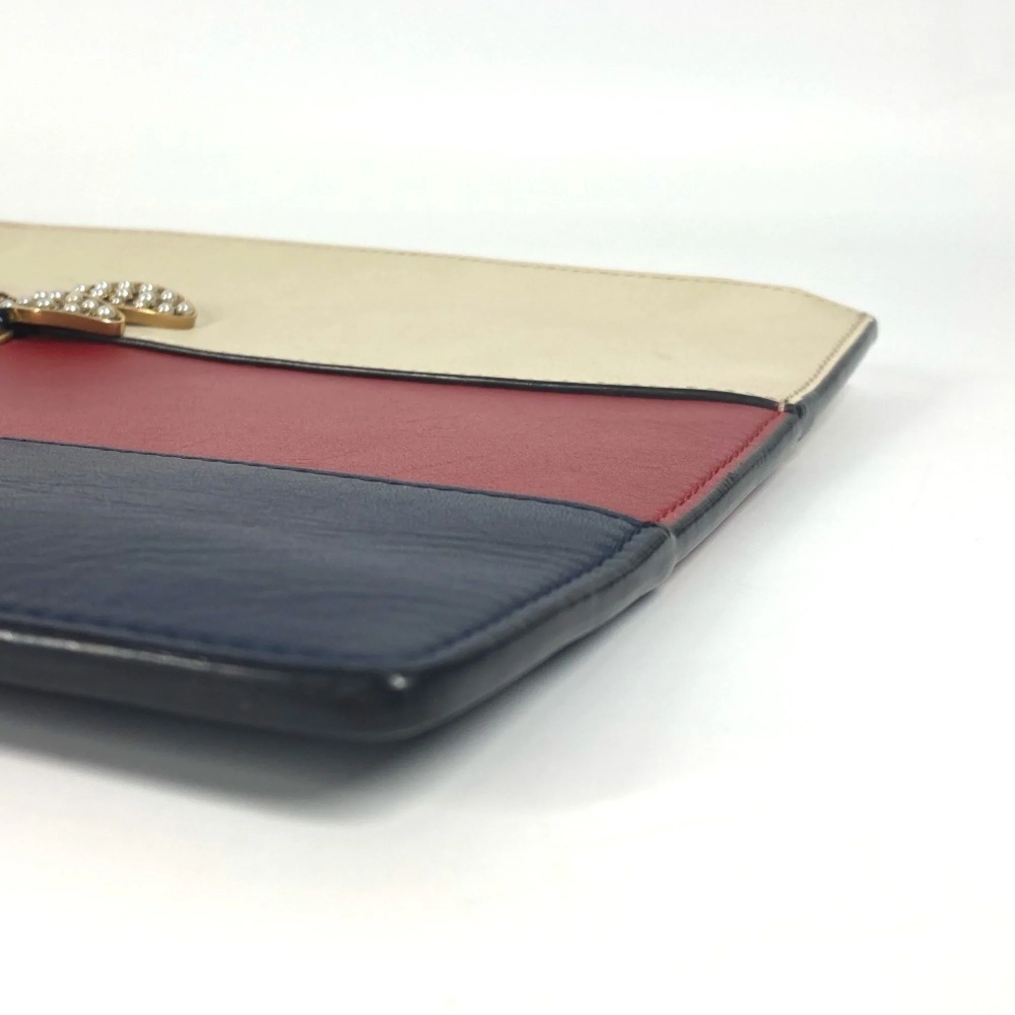Queen Margaret Bee Zip Pouch Colorblock Leather - Image 7