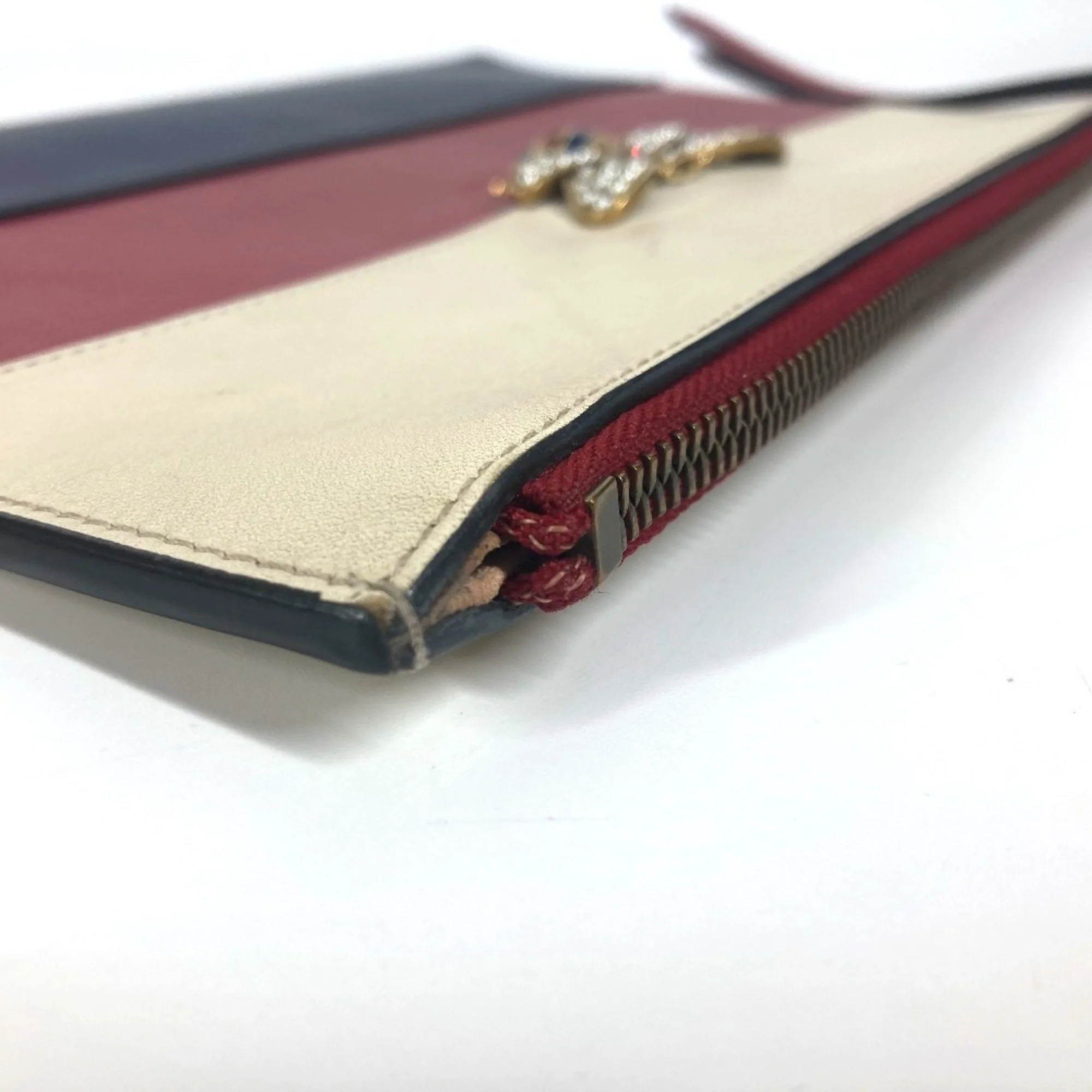 Queen Margaret Bee Zip Pouch Colorblock Leather - Image 9