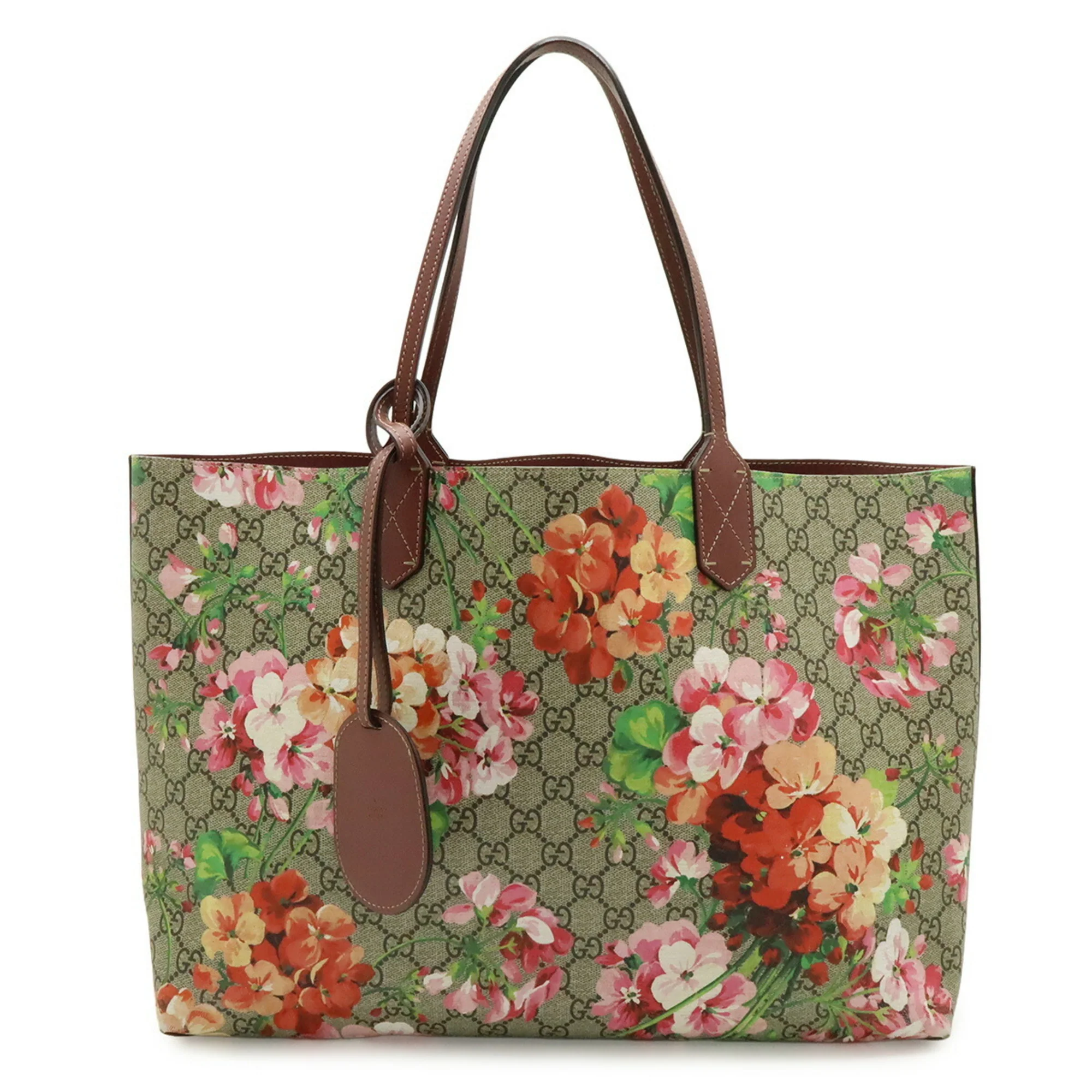 Reversible Tote Blooms GG Print Leather Medium - Image 2