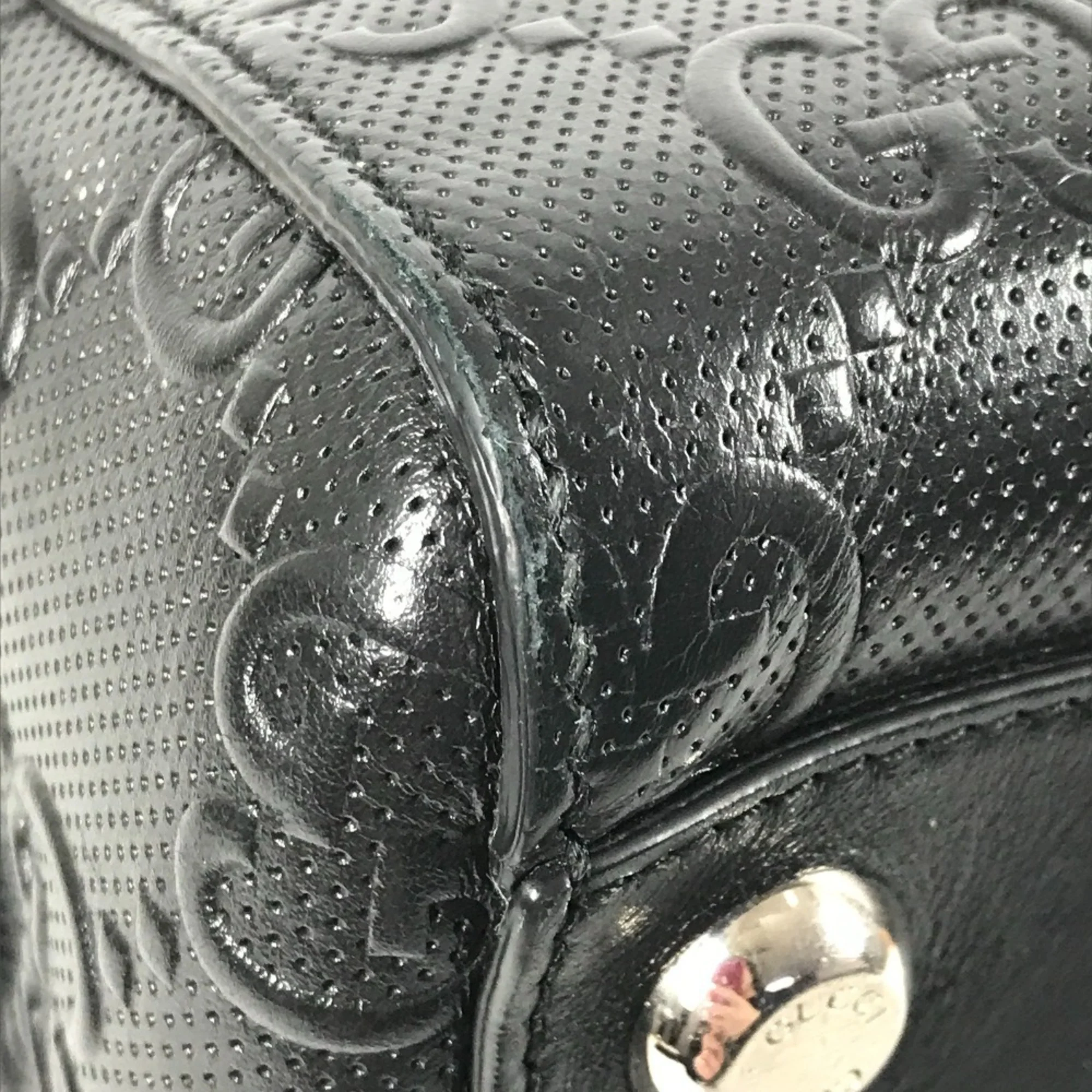 Tote Bag GG Embossed Perforated Leather - Image 9