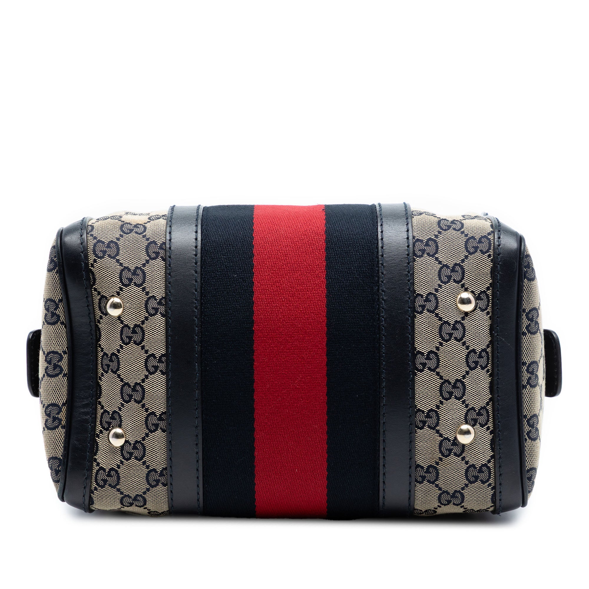 Vintage Web Boston Bag GG Canvas Small - Image 3