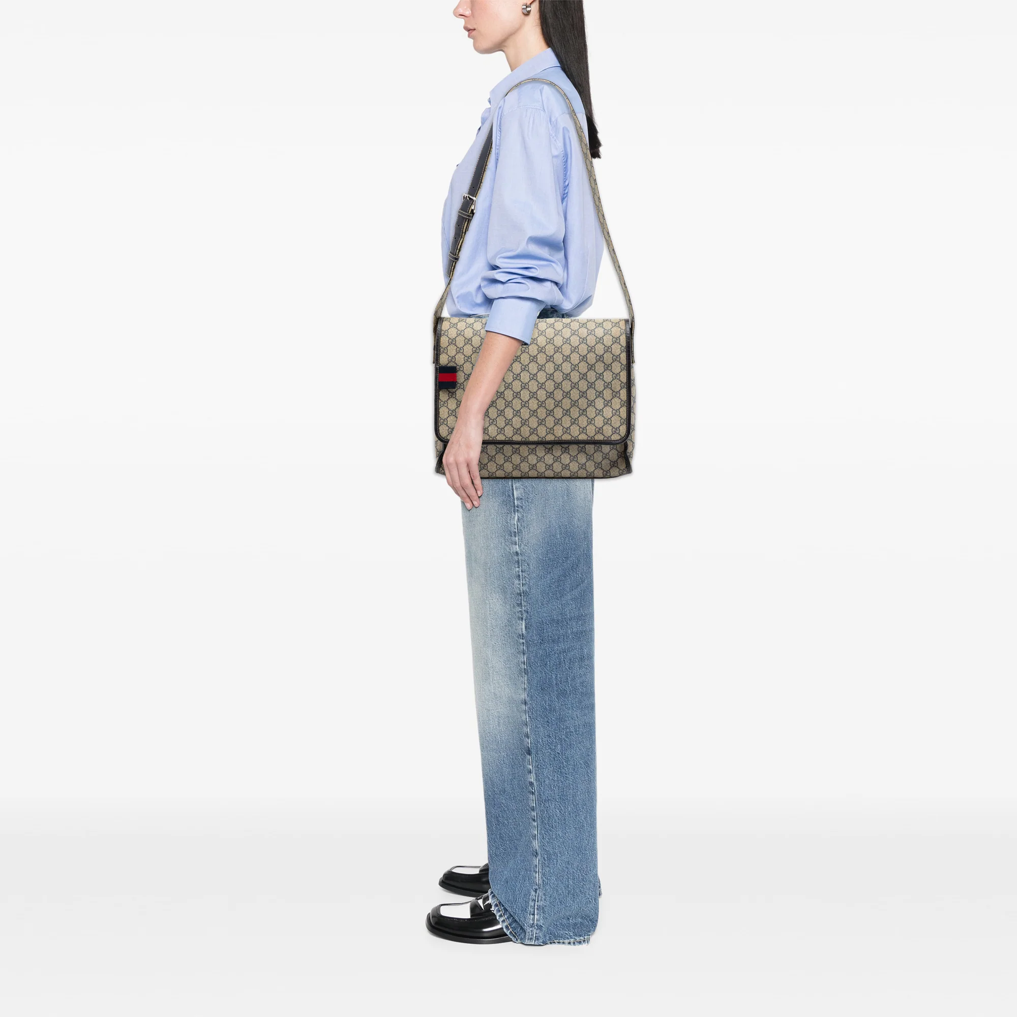Web Loop Messenger GG Coated Canvas Large - Image 6