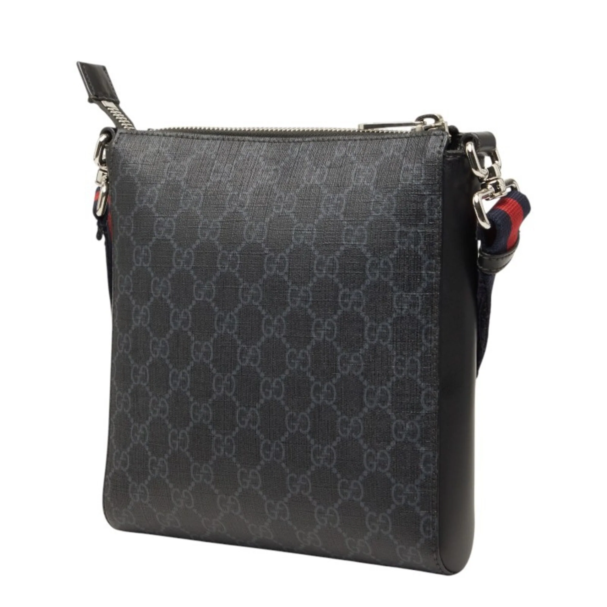 Web Strap Front Zip Messenger Bag GG Coated Canvas Small - Image 2