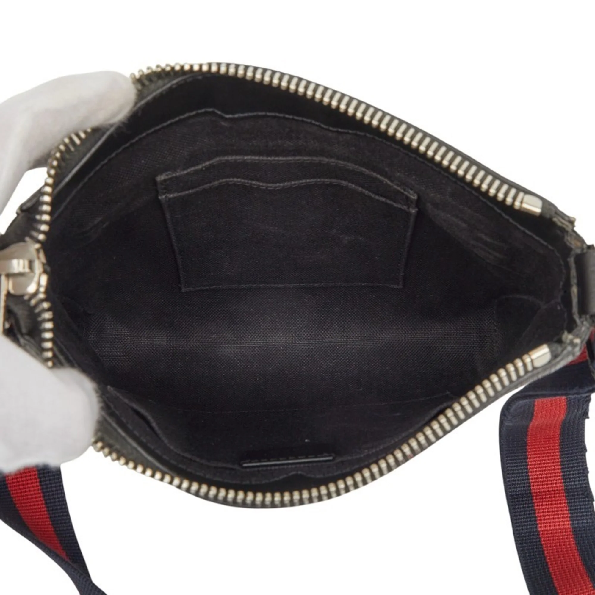 Web Strap Front Zip Messenger Bag GG Coated Canvas Small - Image 8