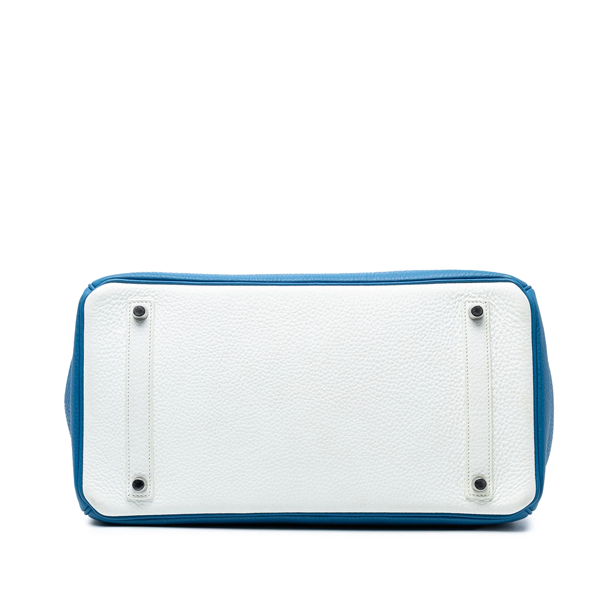 Birkin Handbag Blue Clemence with Palladium Hardware 35 - Image 3