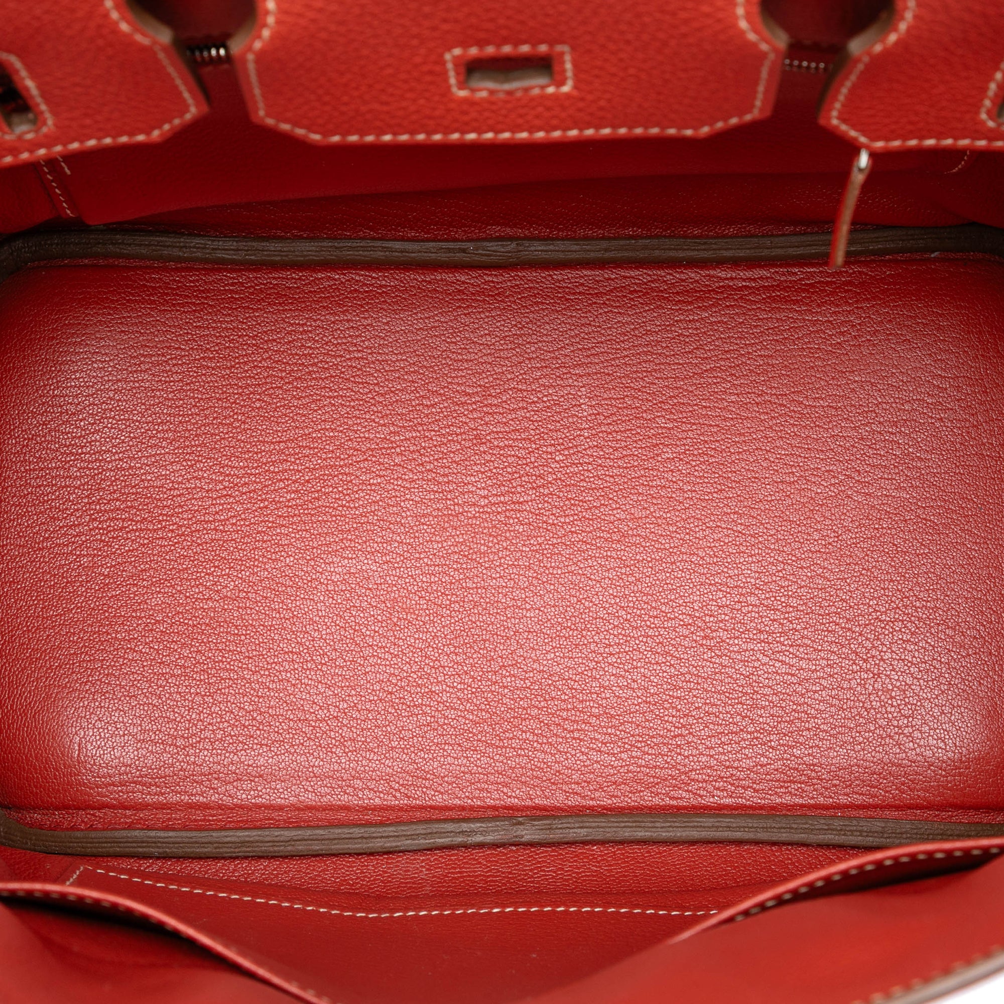 Birkin Handbag Red Togo with Palladium Hardware 30 - Image 4