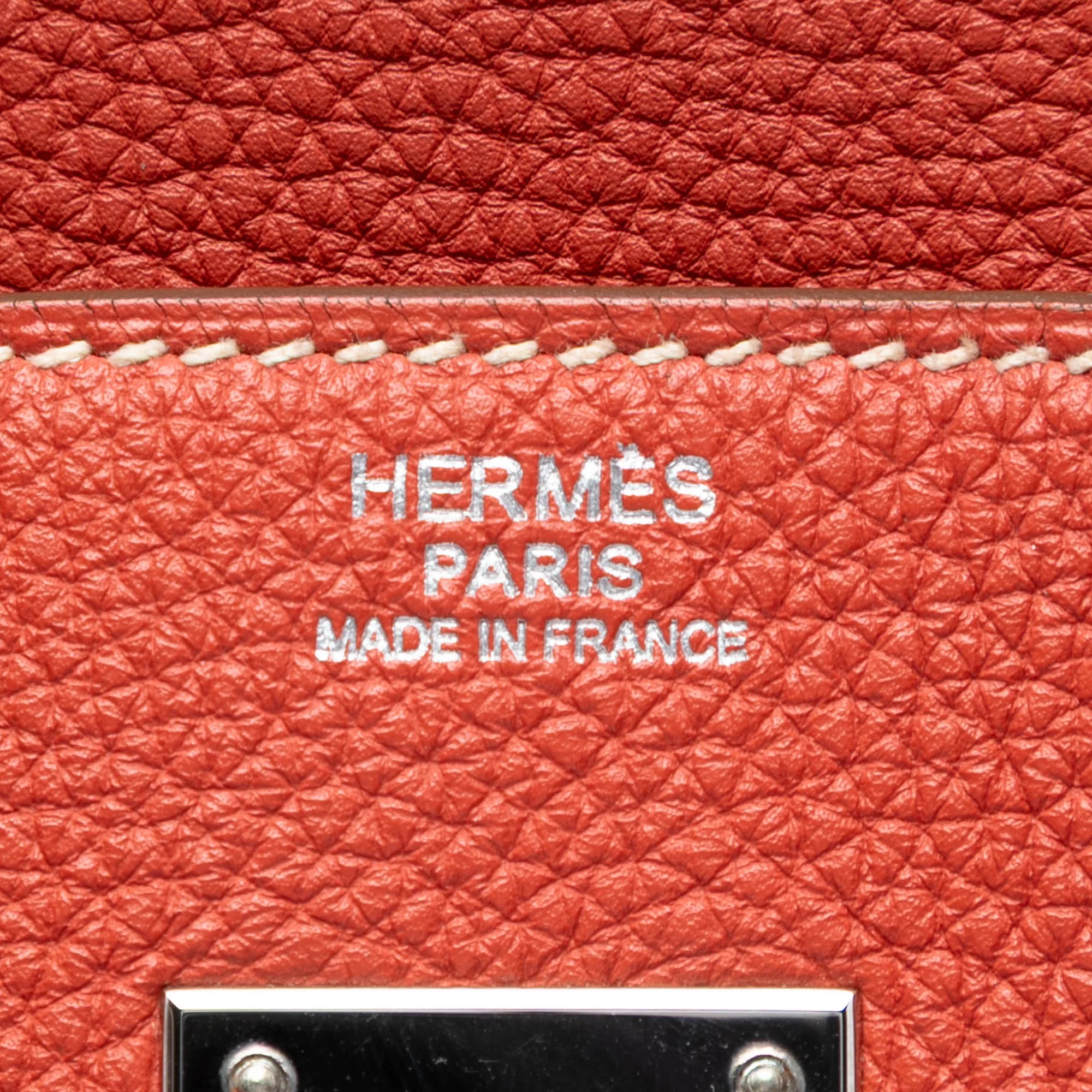 Birkin Handbag Red Togo with Palladium Hardware 30 - Image 5