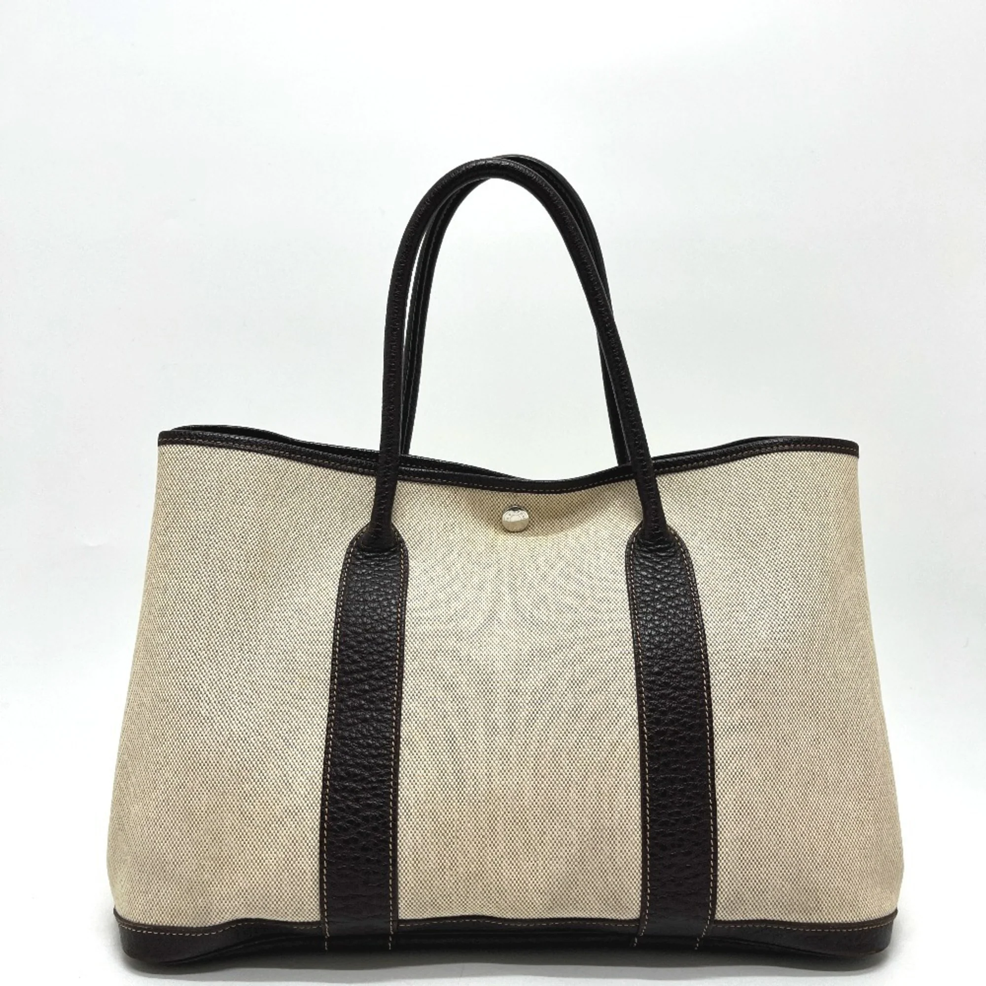 Garden Party Tote Toile and Leather 36 - Image 2