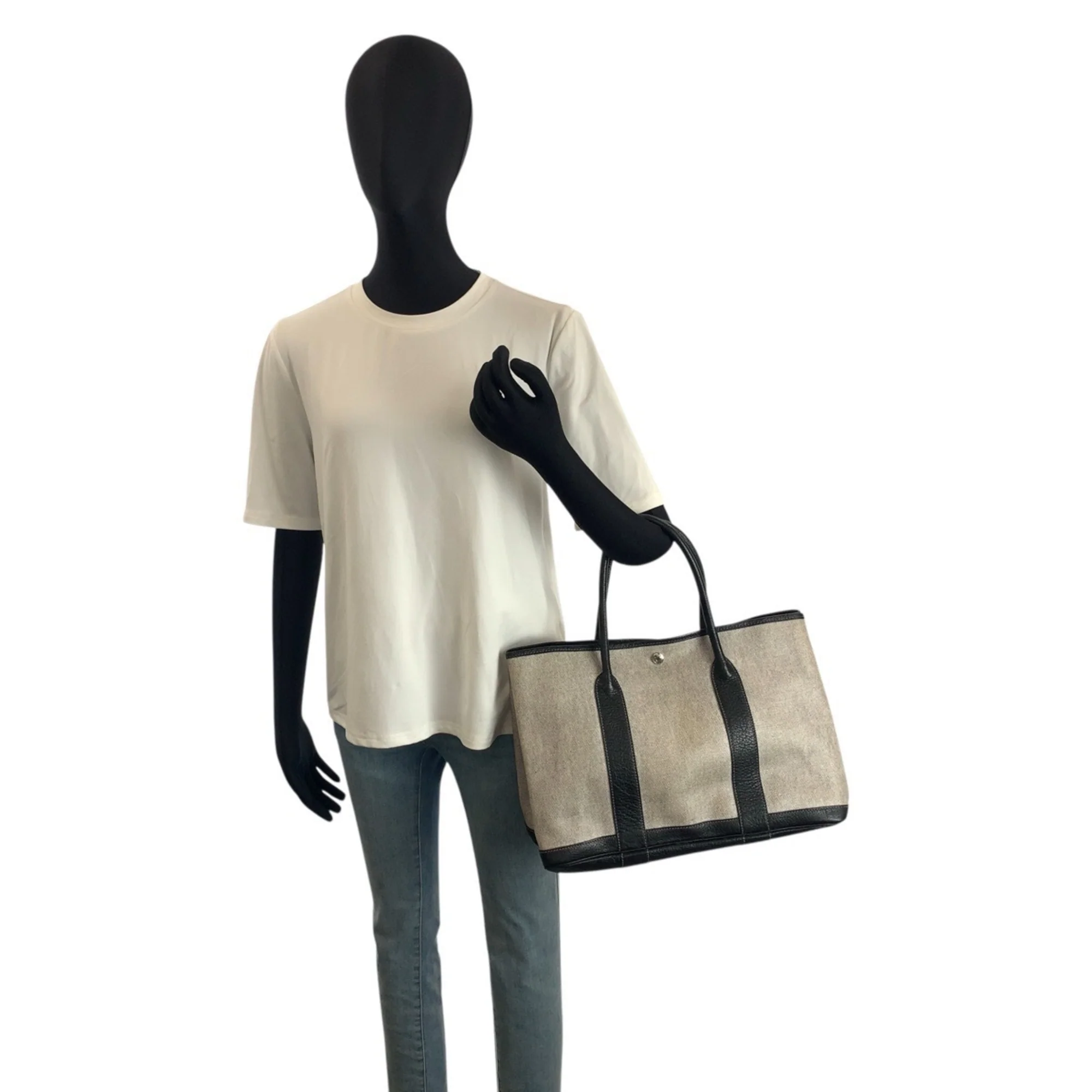 Garden Party Tote Toile and Leather 36 - Image 7