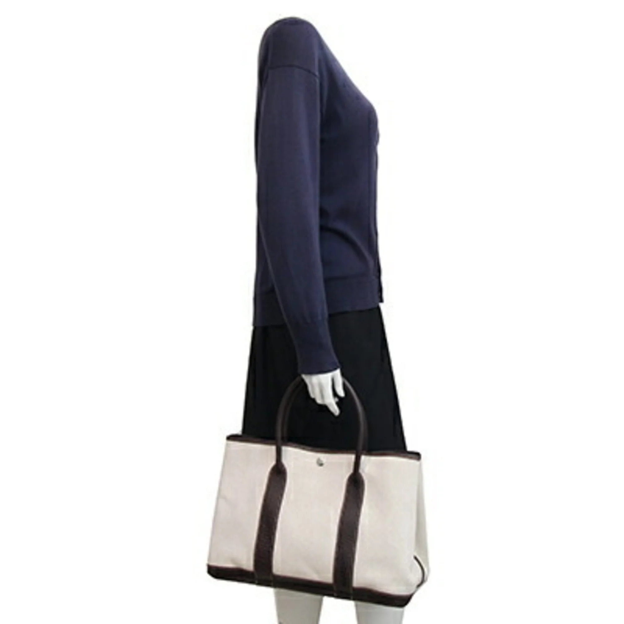 Garden Party Tote Toile and Leather 36 - Image 8