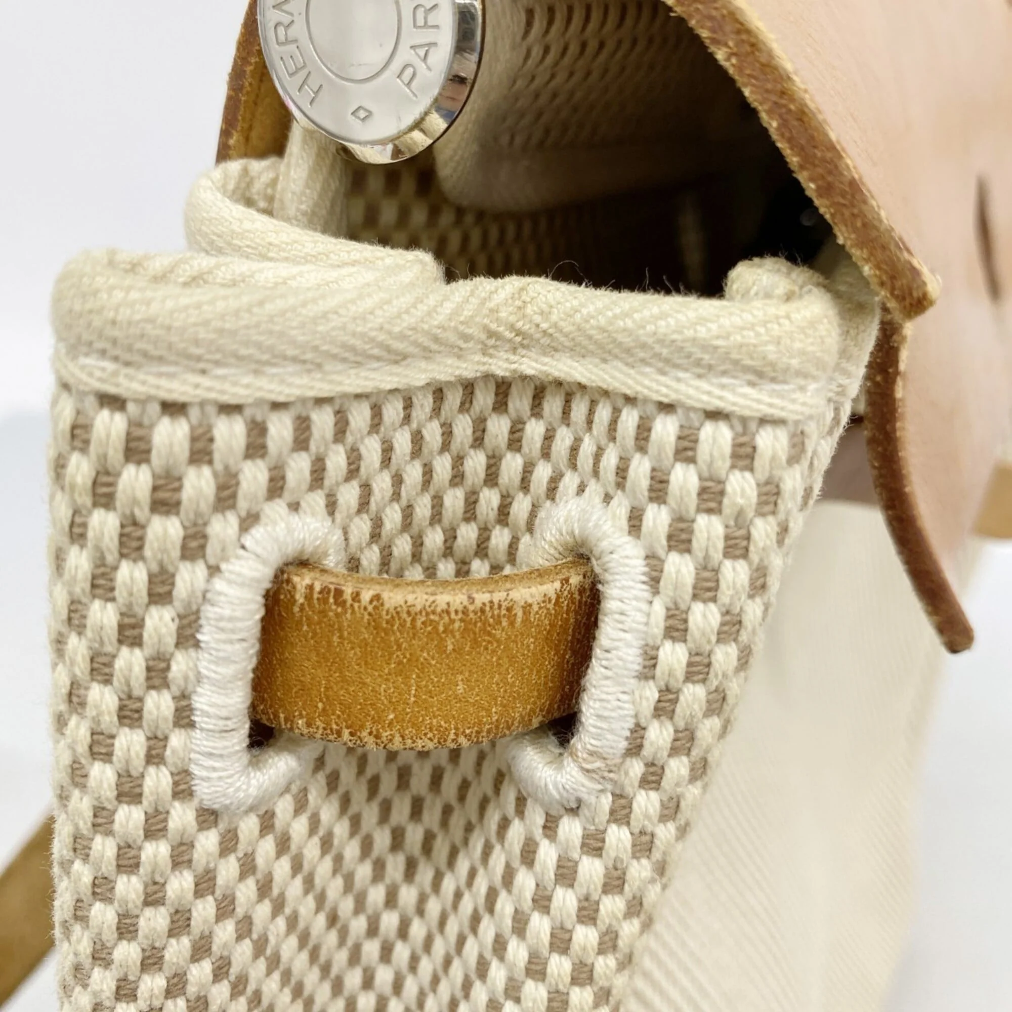 Herbag A Dos Zip Backpack Toile and Leather - Image 7