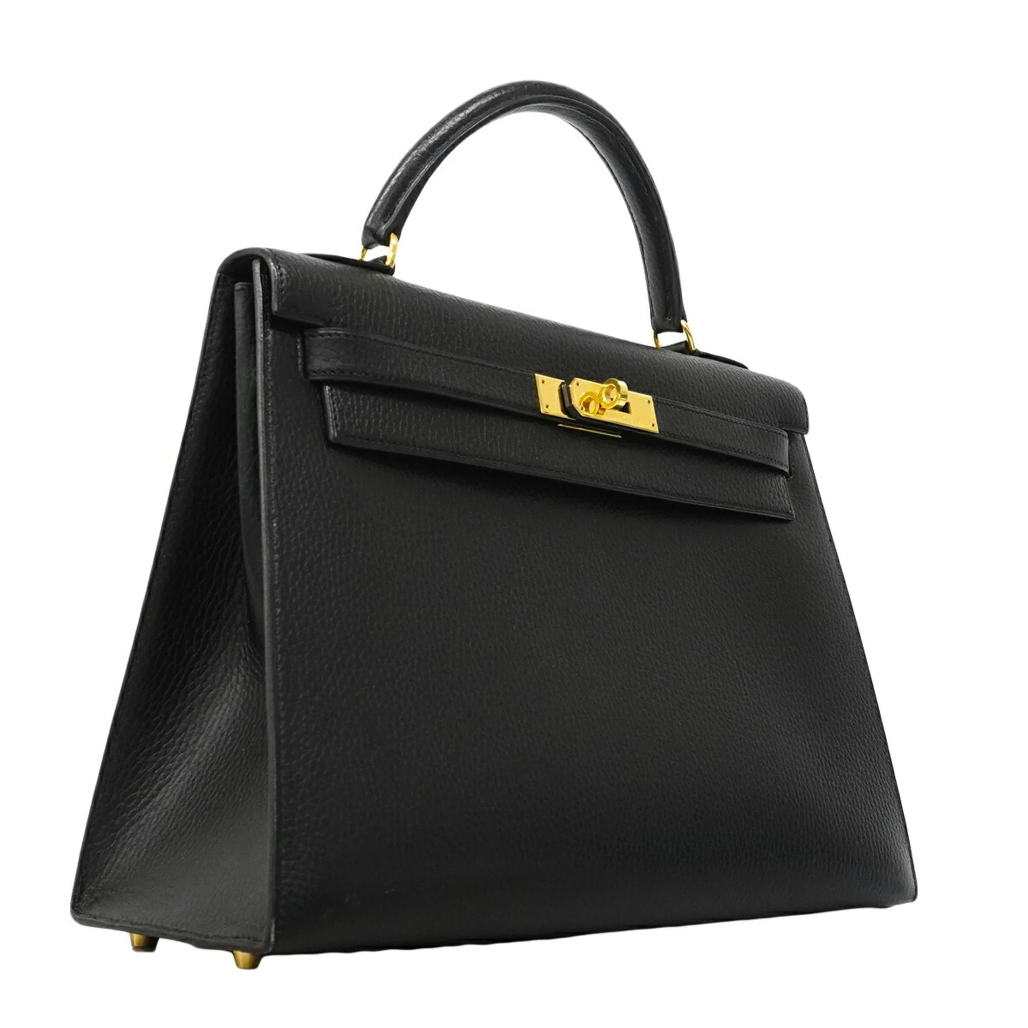 Kelly Handbag Black Ardennes with Gold Hardware 32 - Image 2
