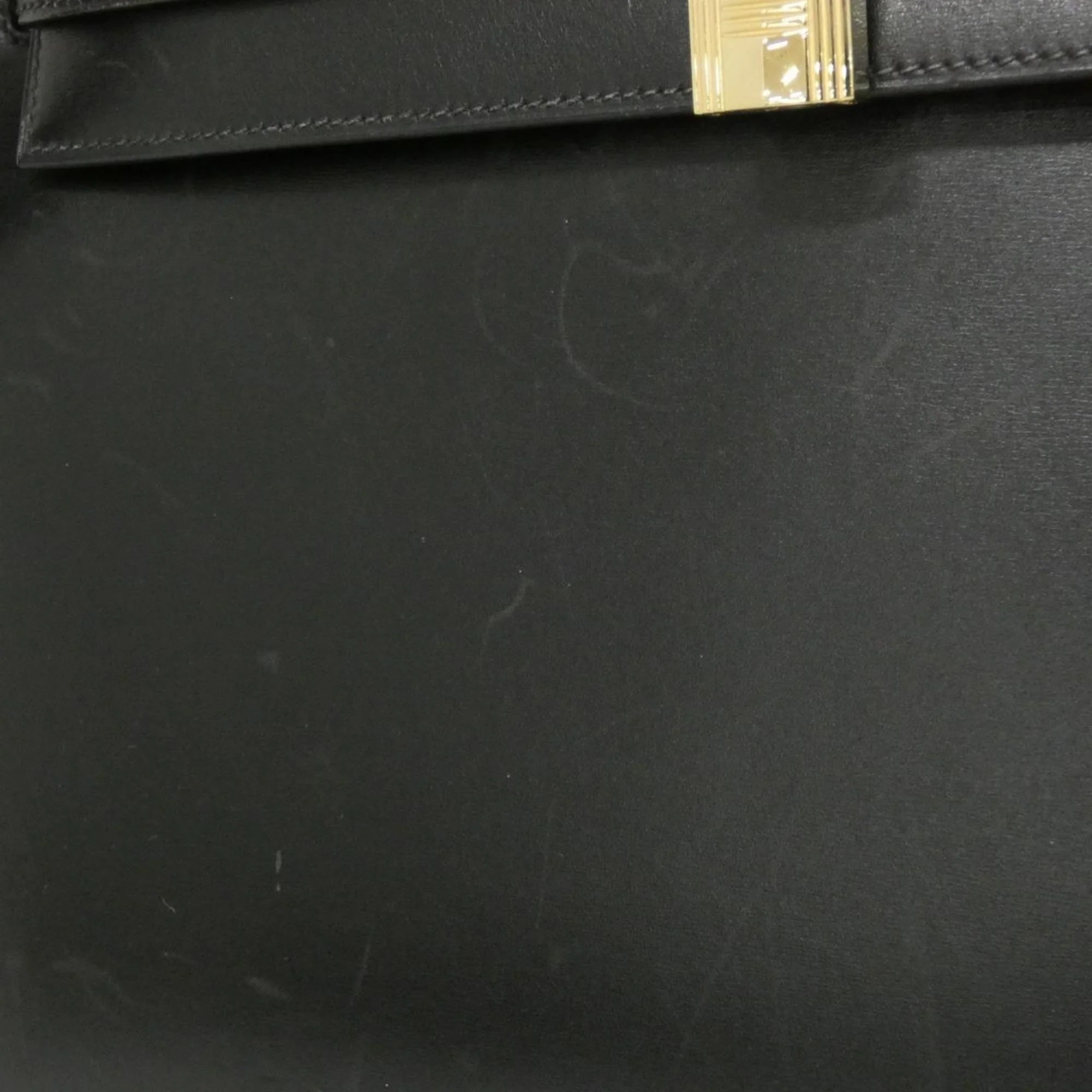 Kelly Handbag Black Box Calf with Gold Hardware 32 - Image 5