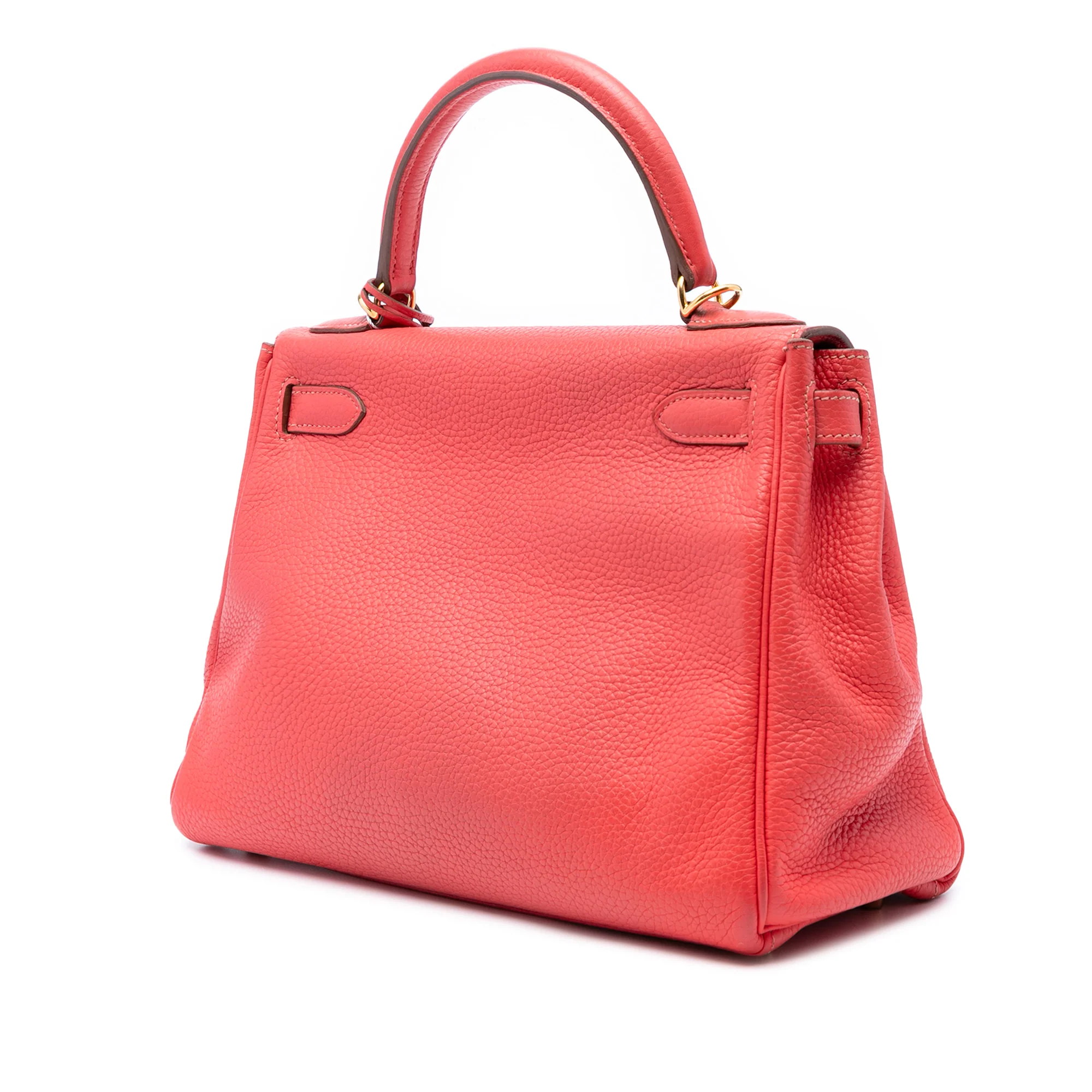 Kelly Handbag Red Clemence with Gold Hardware 28 - Image 2