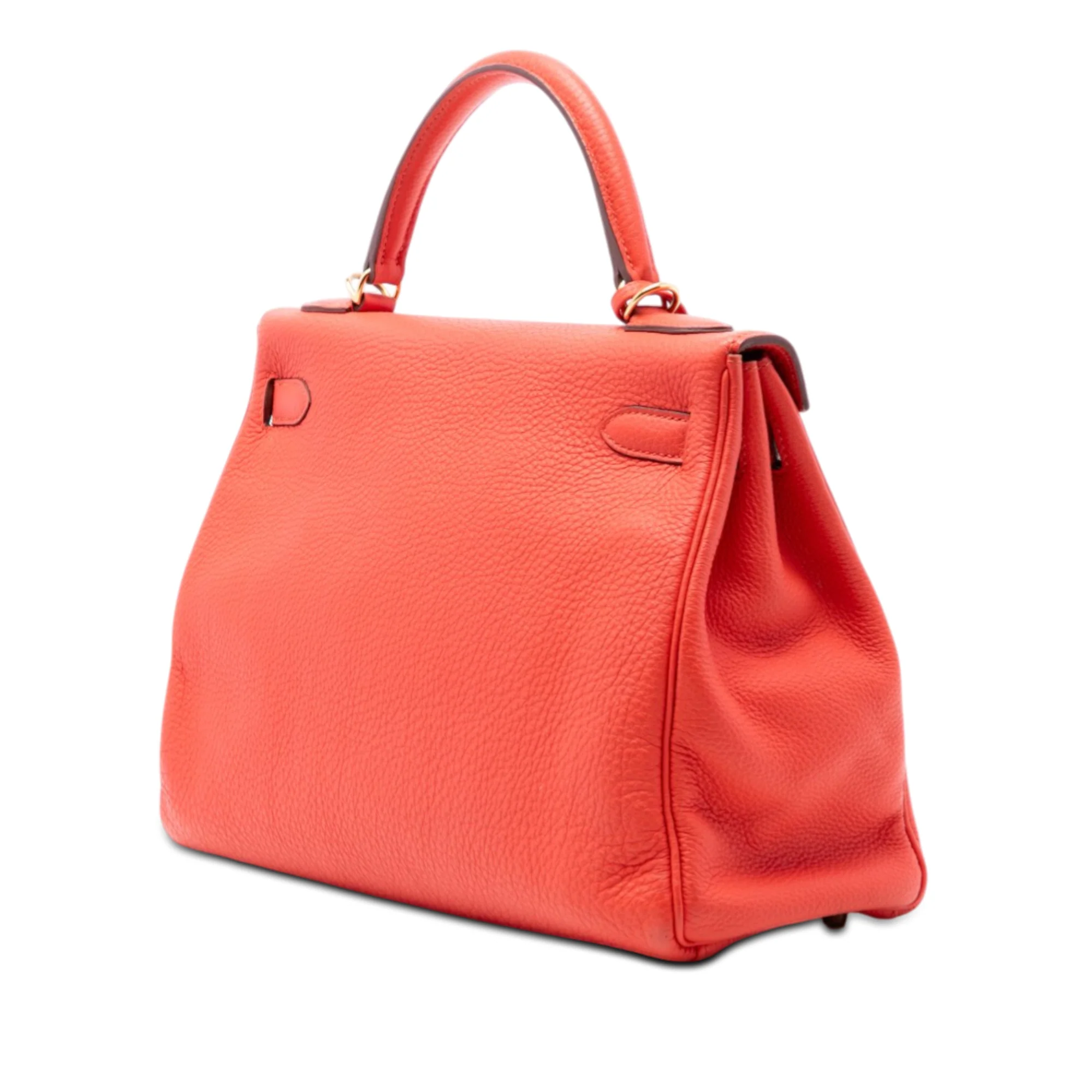 Kelly Handbag Red Clemence with Gold Hardware 32 - Image 2