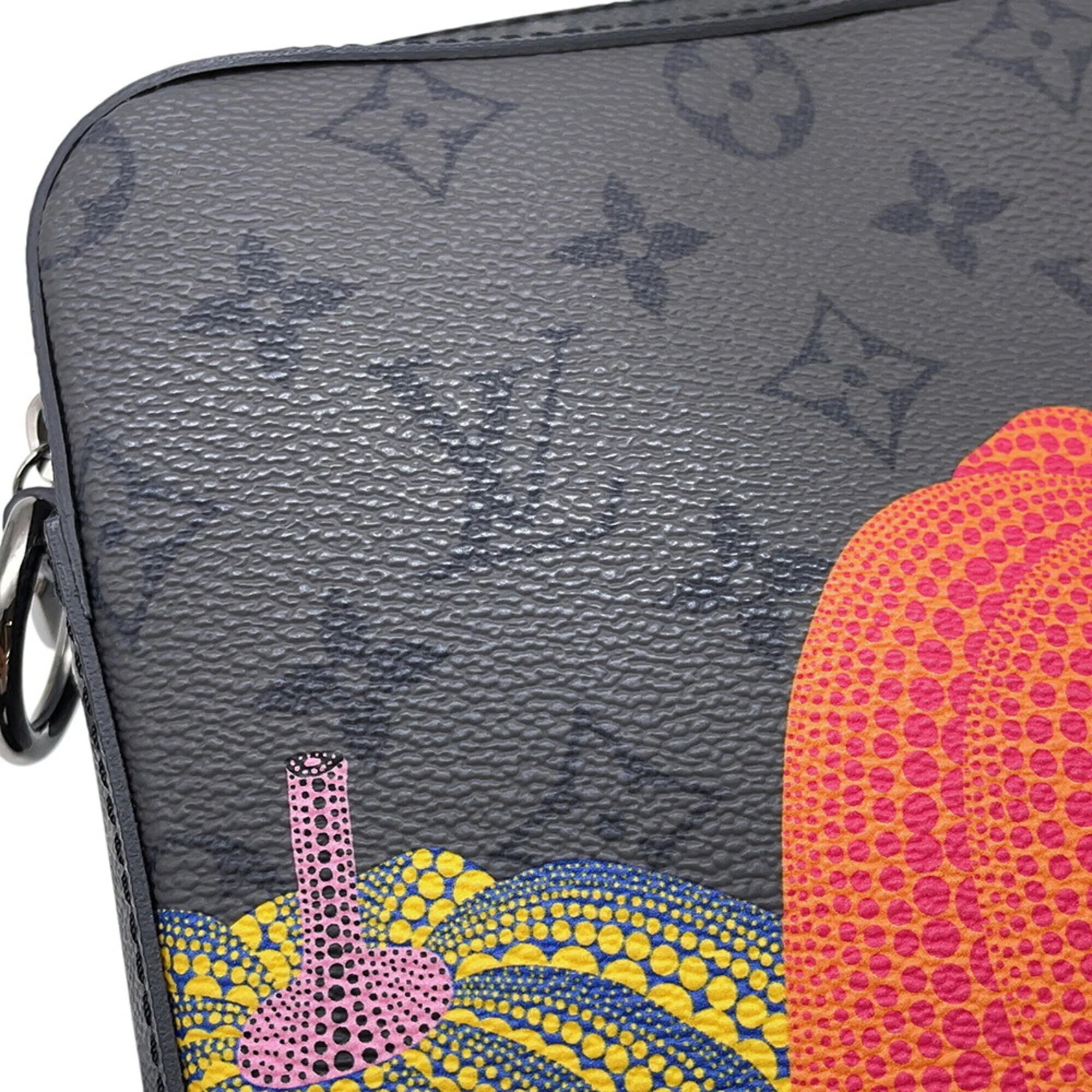 Trio Messenger Bag Yayoi Kusama Pumpkins Reverse Monogram Eclipse Canvas - Image 7