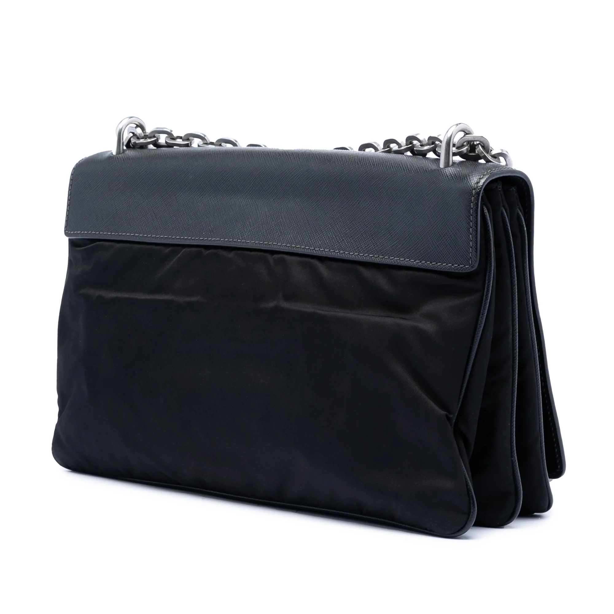 Chain Flap Crossbody Bag Tessuto and Saffiano Leather Medium - Image 2
