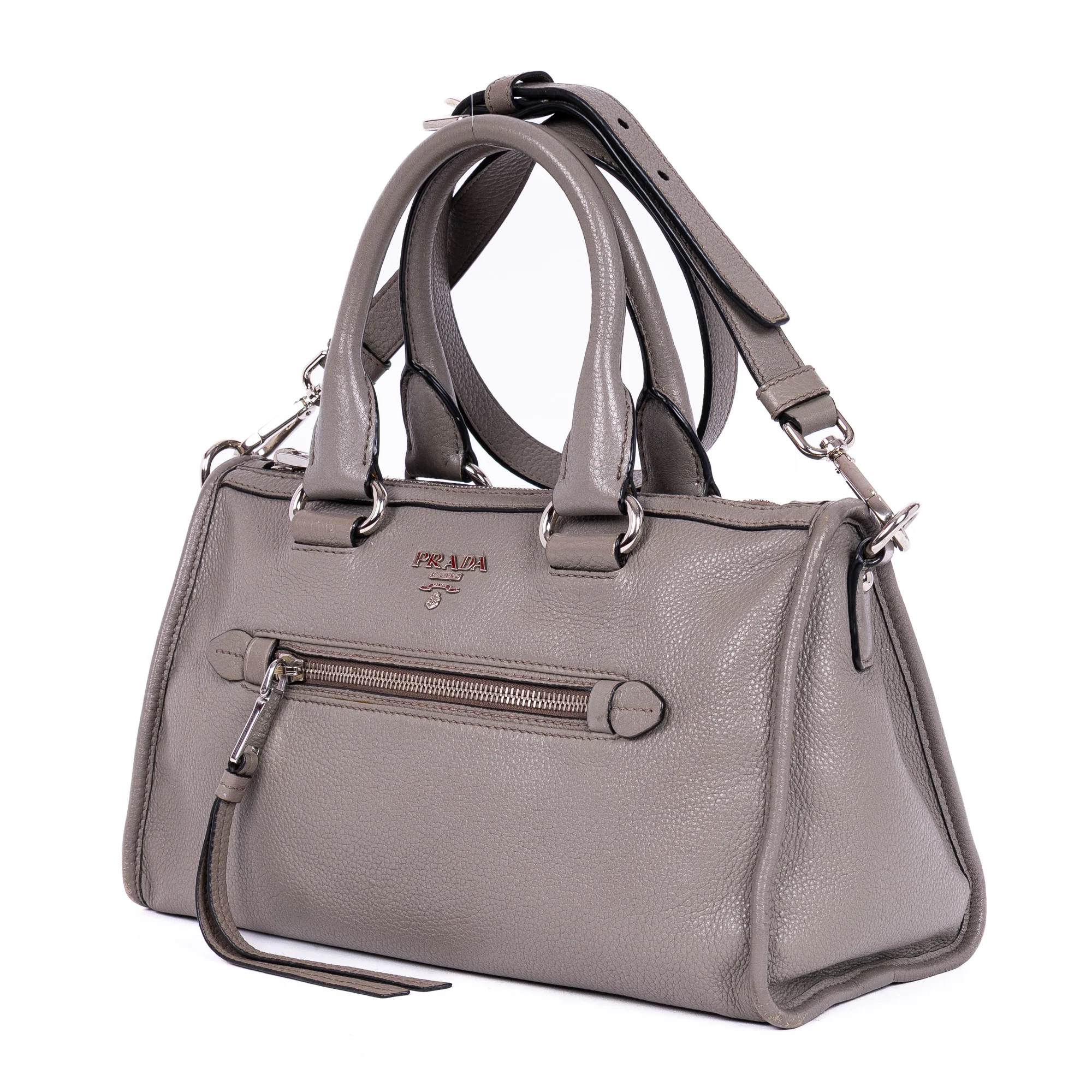 Front Zip Convertible Satchel Vitello Phenix Small - Image 2