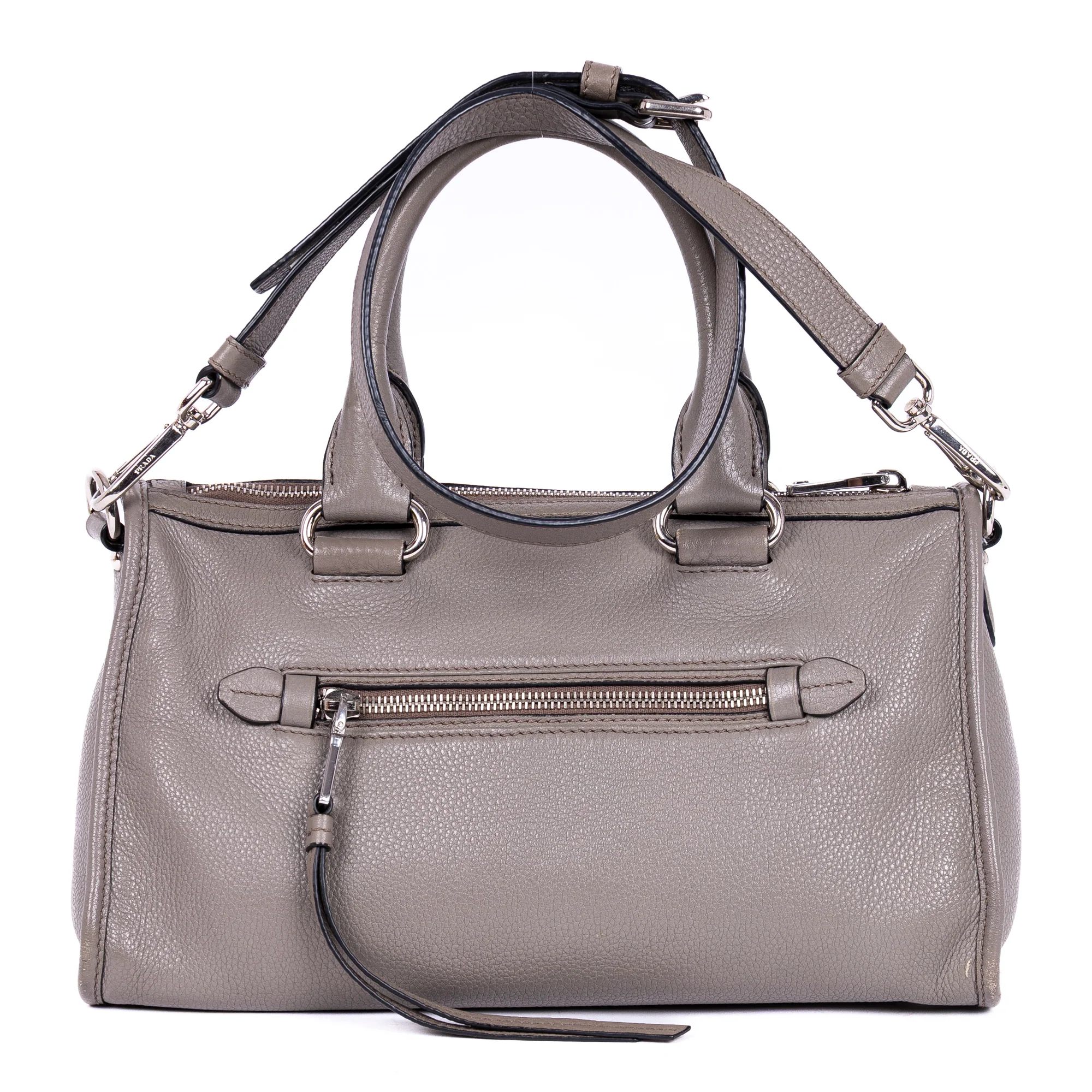 Front Zip Convertible Satchel Vitello Phenix Small - Image 5