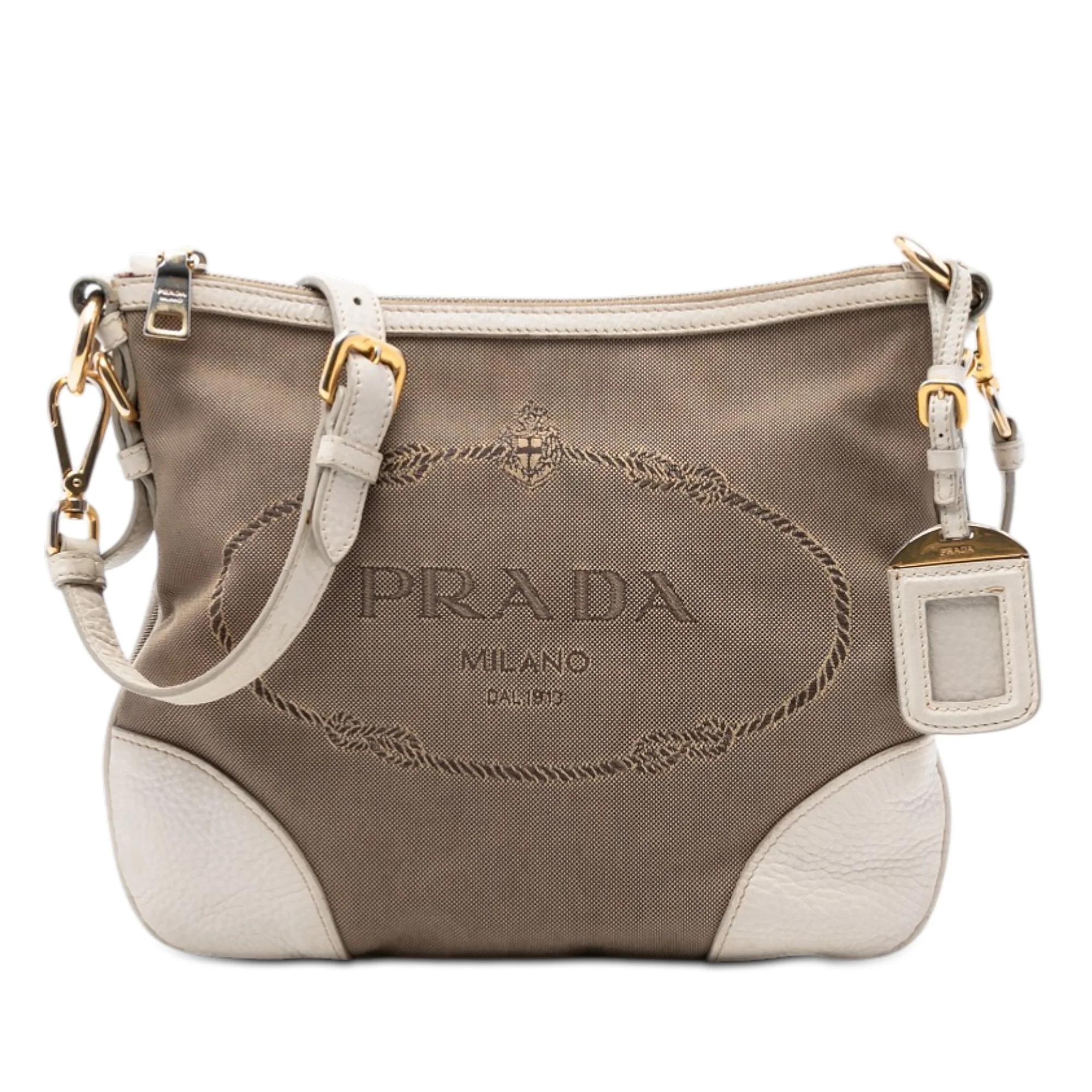 Logo Messenger Bag Canvas with Leather Small