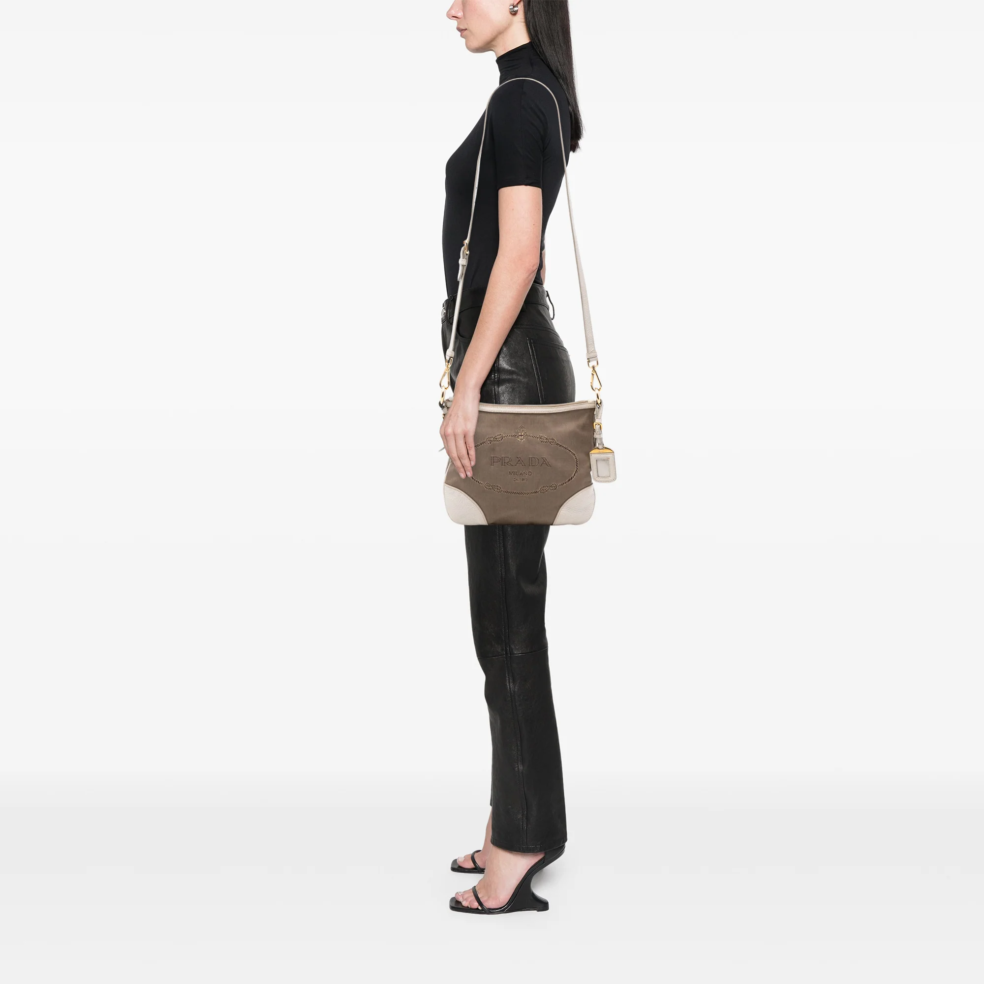 Logo Messenger Bag Canvas with Leather Small - Image 6