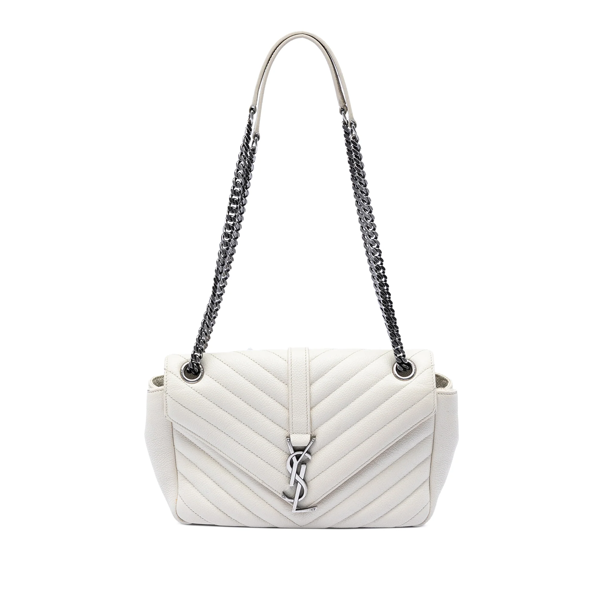 Classic Monogram Envelope Satchel Matelasse Chevron Leather Medium