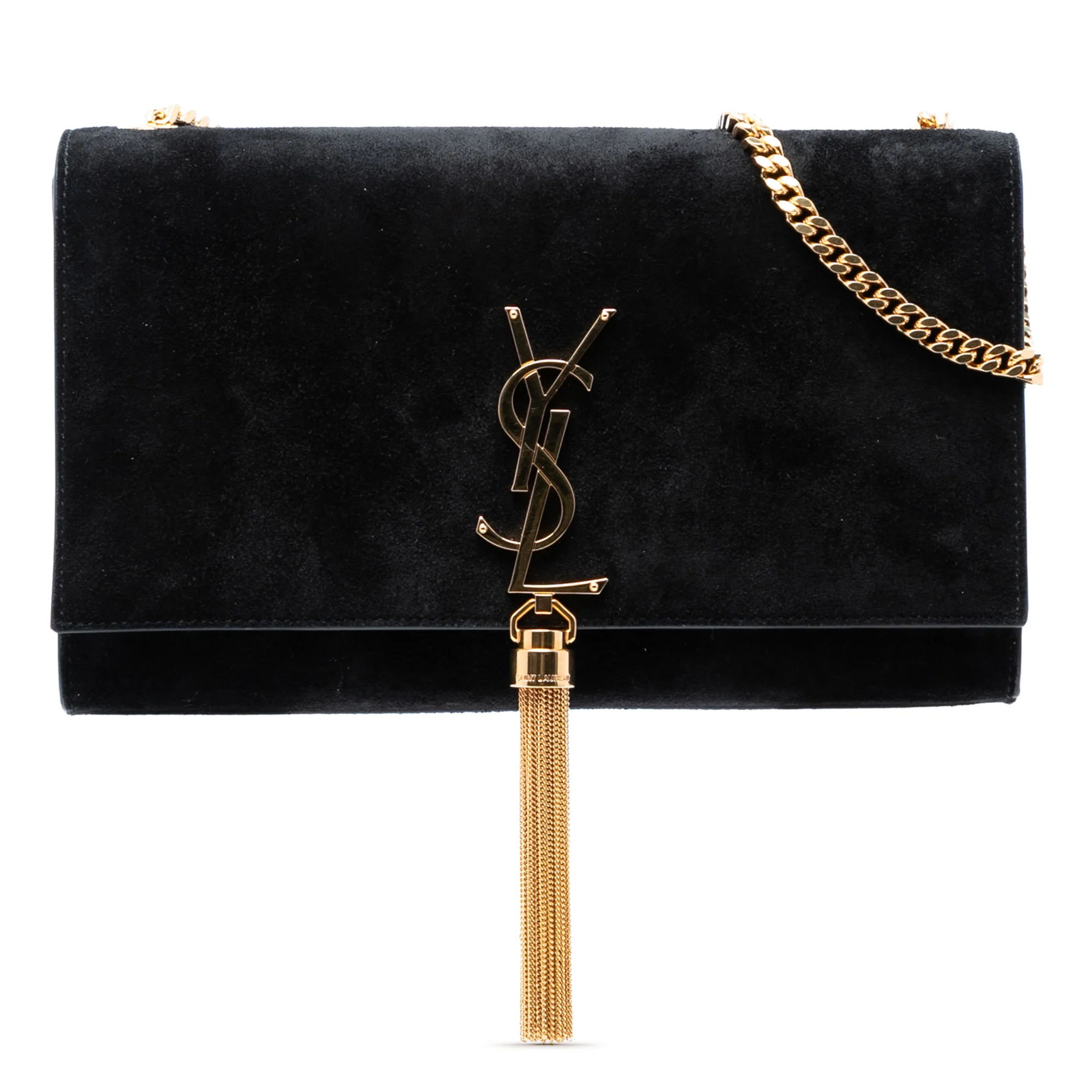Classic Monogram Tassel Crossbody Bag Suede Small