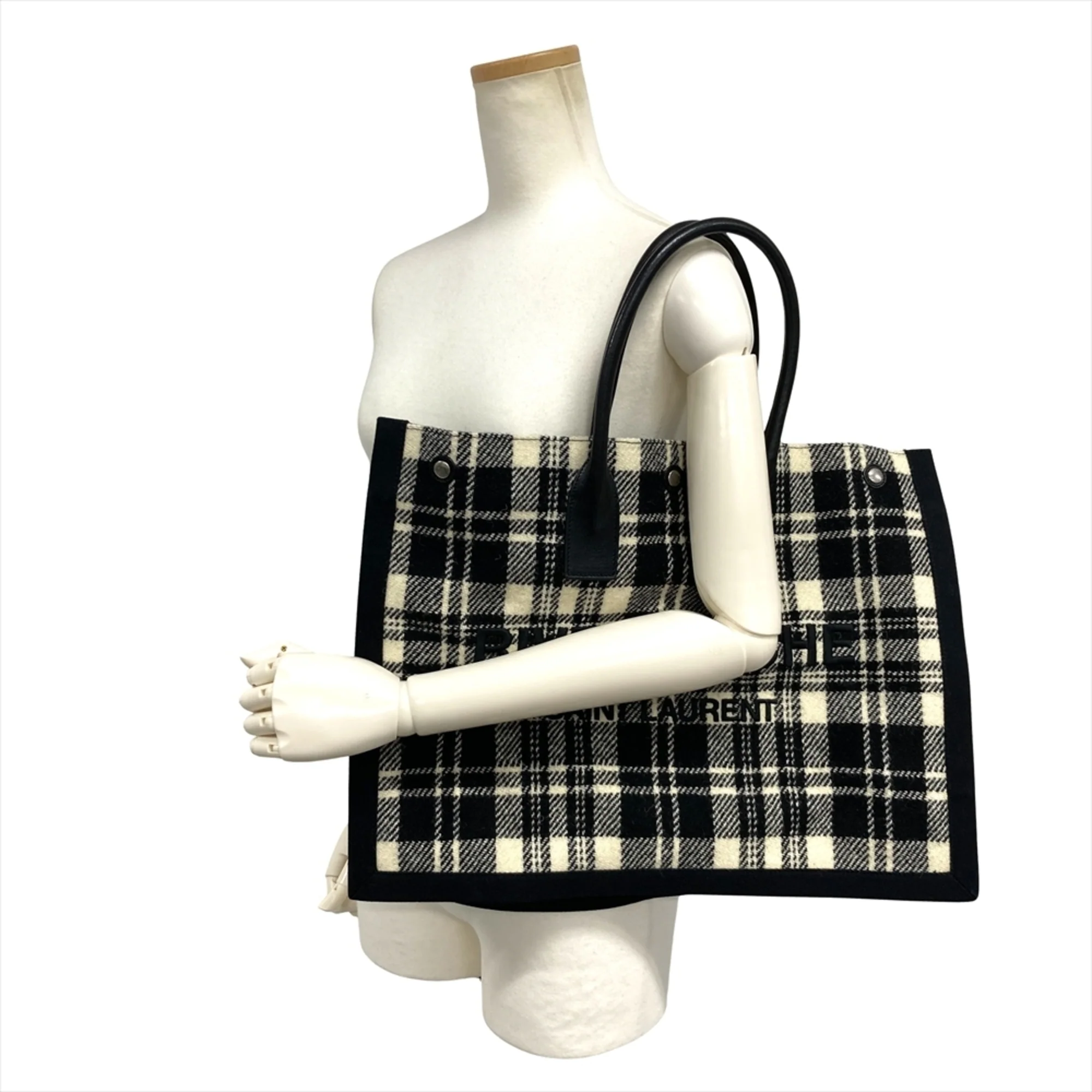 Rive Gauche Shopper Tote Printed Wool Large - Image 2