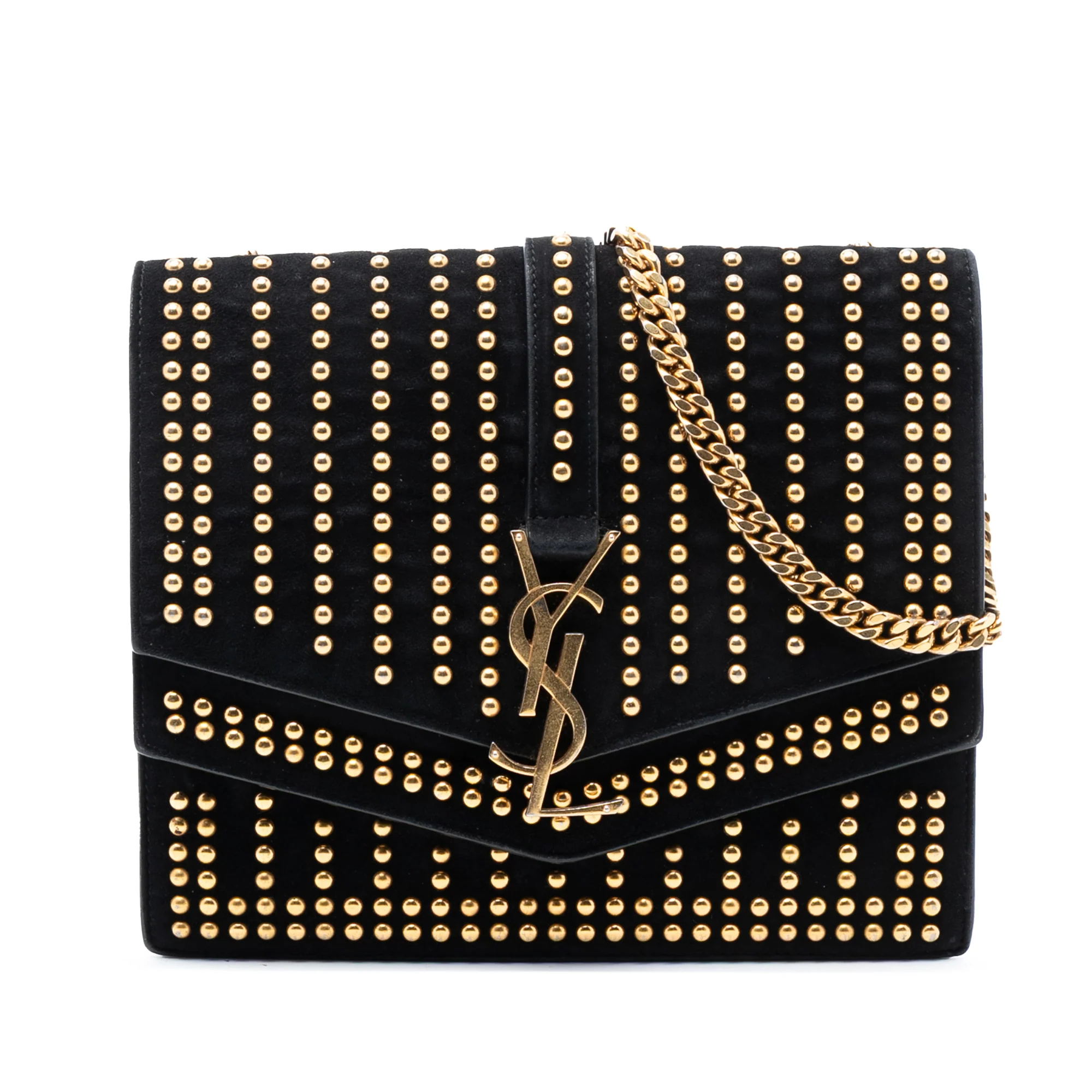 Sulpice Flap Bag Studded Suede Small