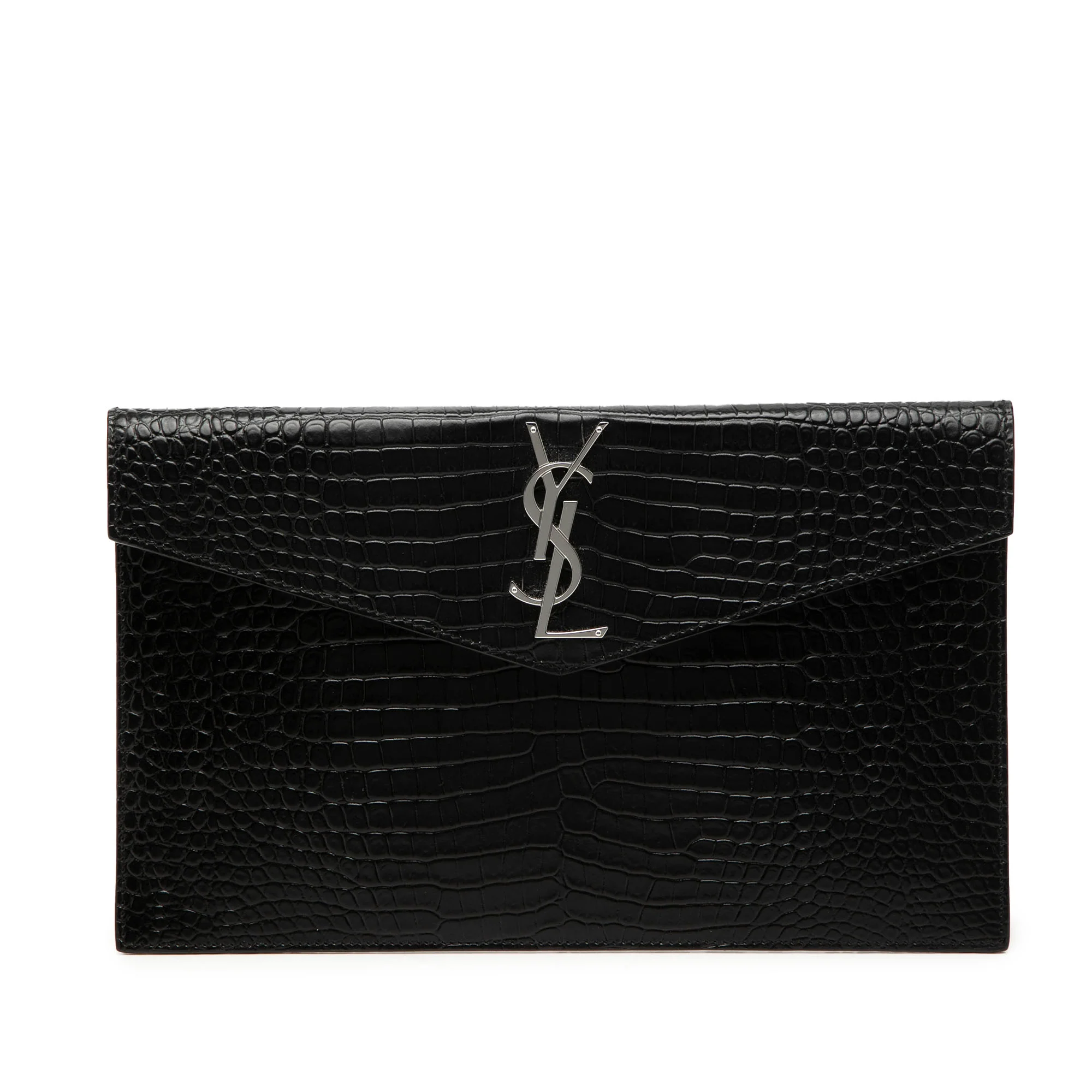 Uptown Pouch Crocodile Embossed Leather