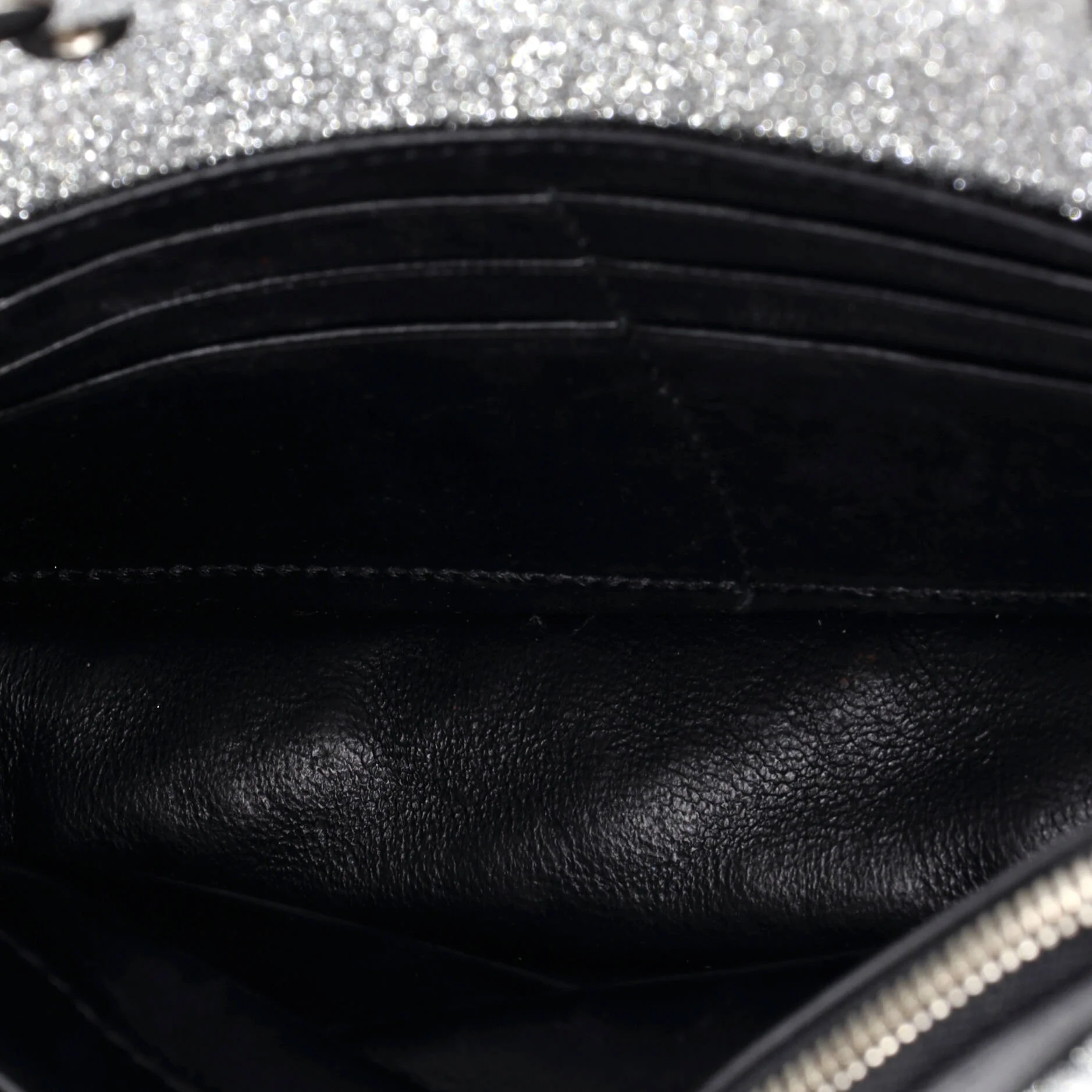 BB Chain Wallet Quilted Embroidered Glitter - Image 5