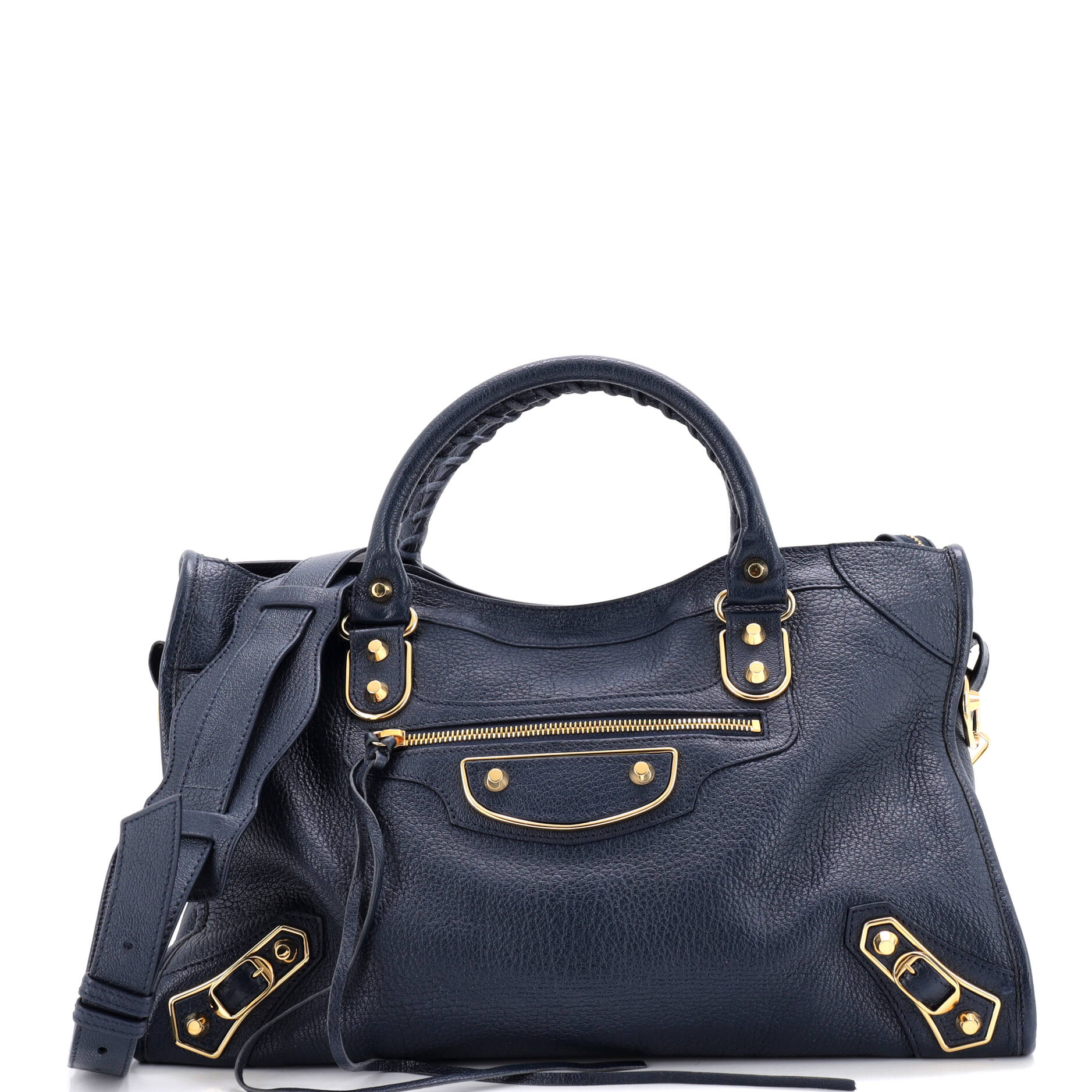 City Classic Metallic Edge Bag Leather Medium