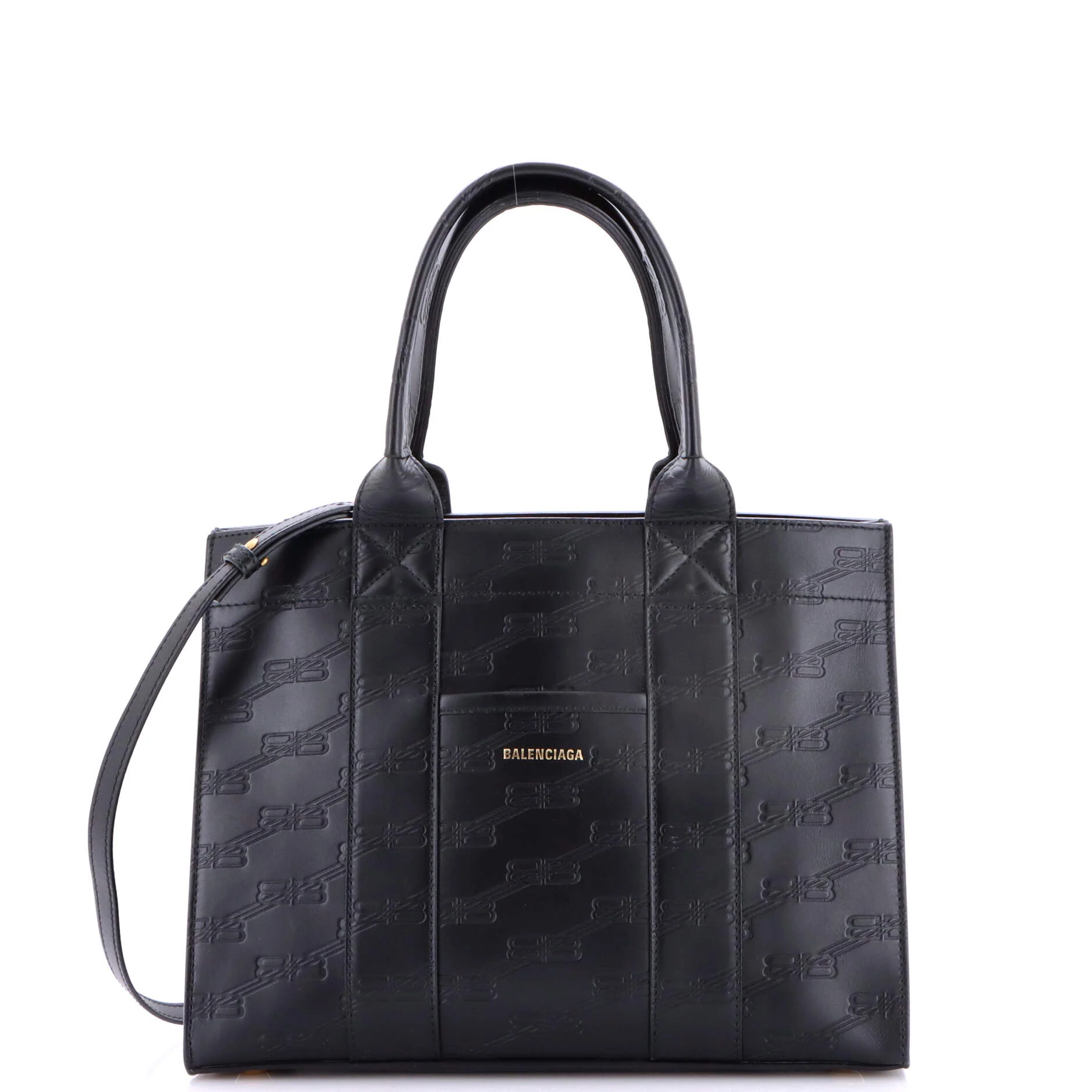 Hardware Tote Embossed Leather Small