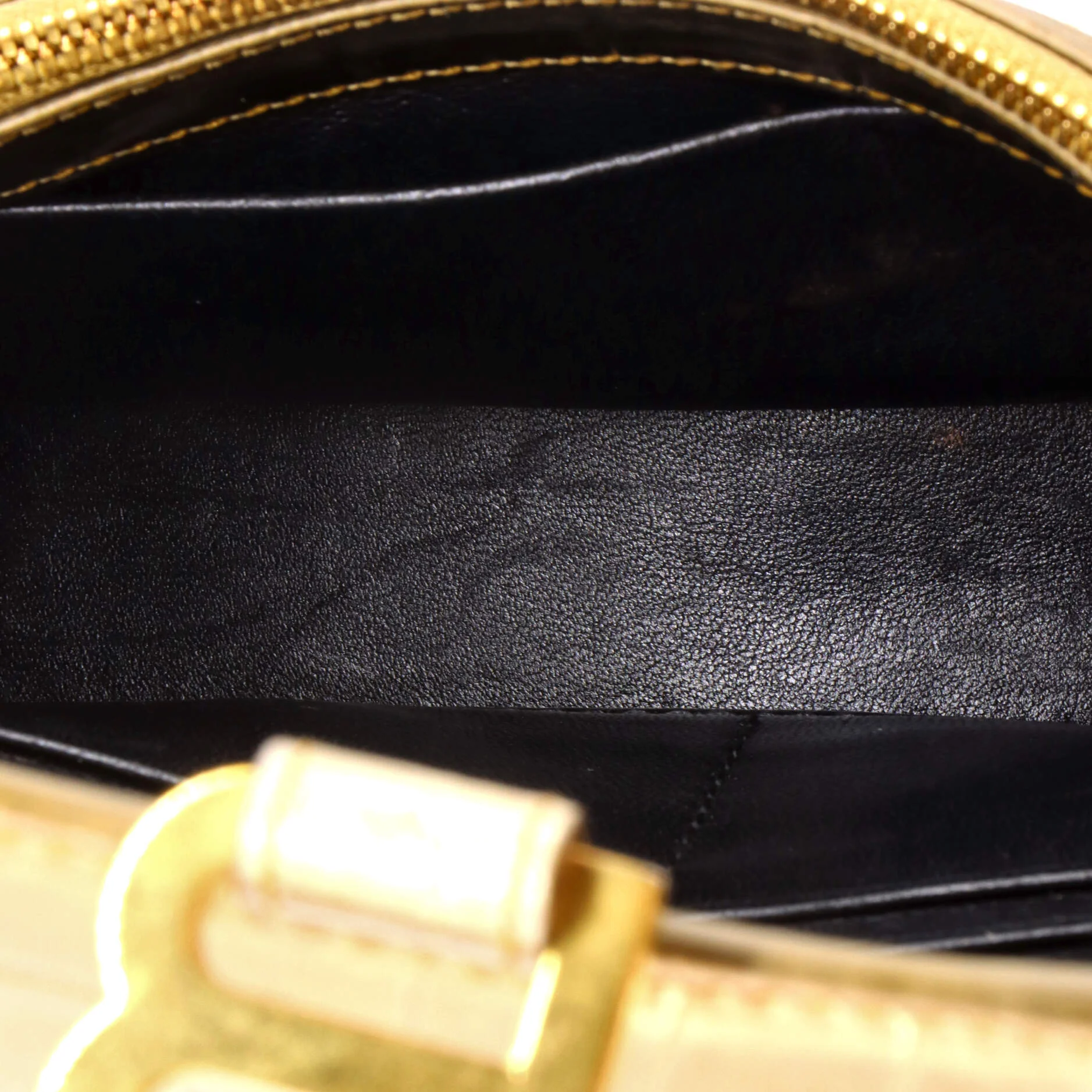 Hourglass Chain Wallet Crocodile Embossed Leather - Image 5
