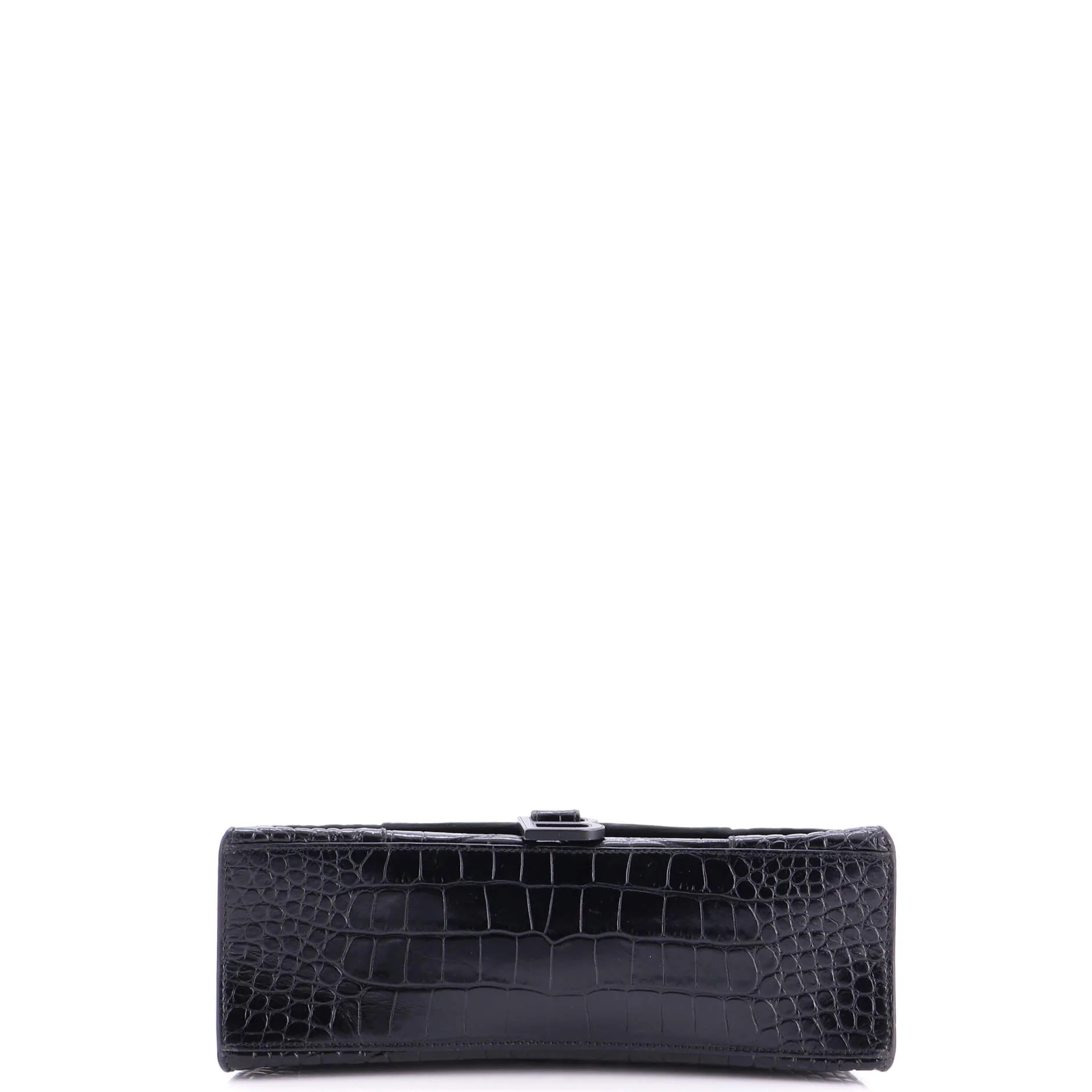 Hourglass Top Handle Bag Crocodile Embossed Leather Medium - Image 4