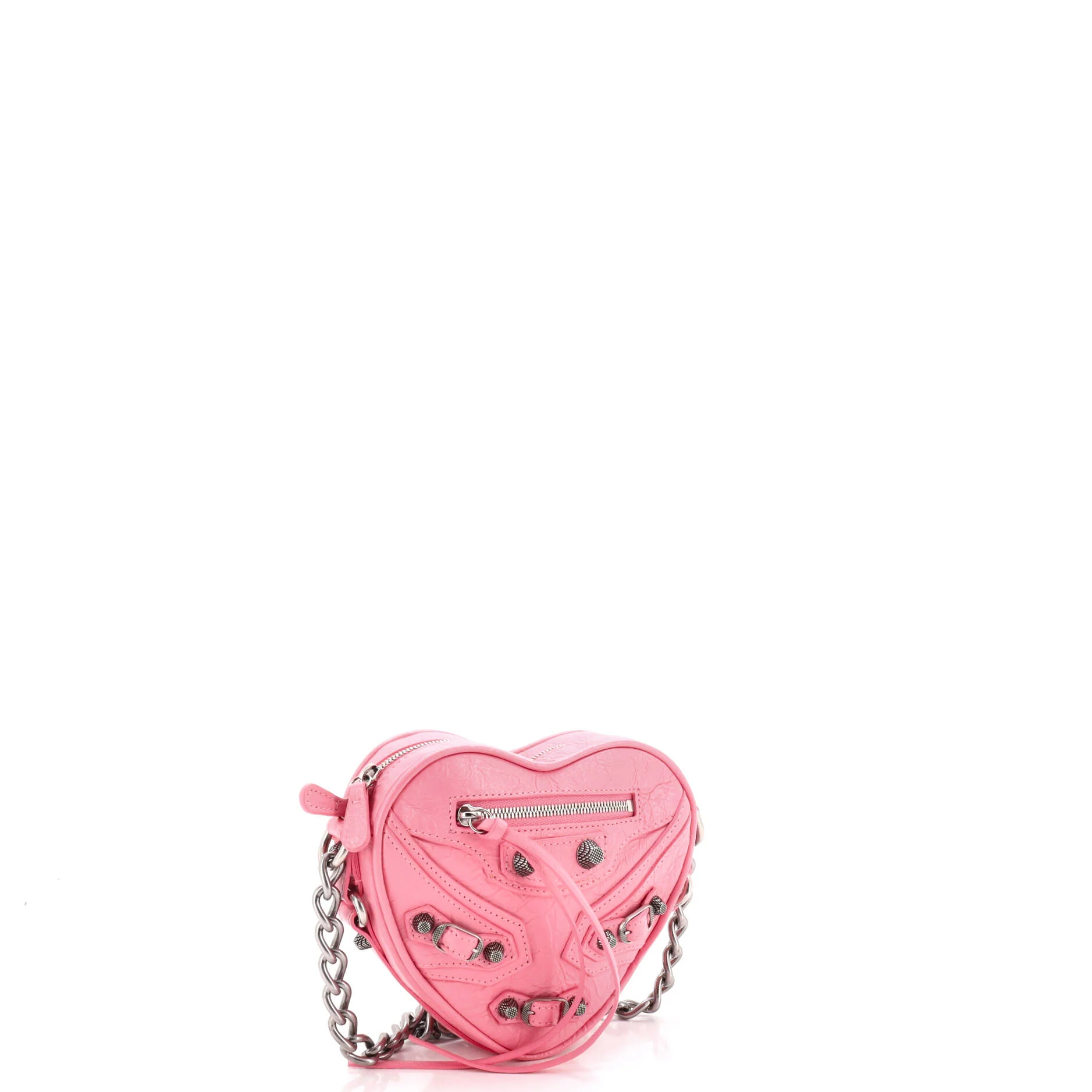 Le Cagole Giant Studs Heart Chain Bag Leather Mini - Image 2